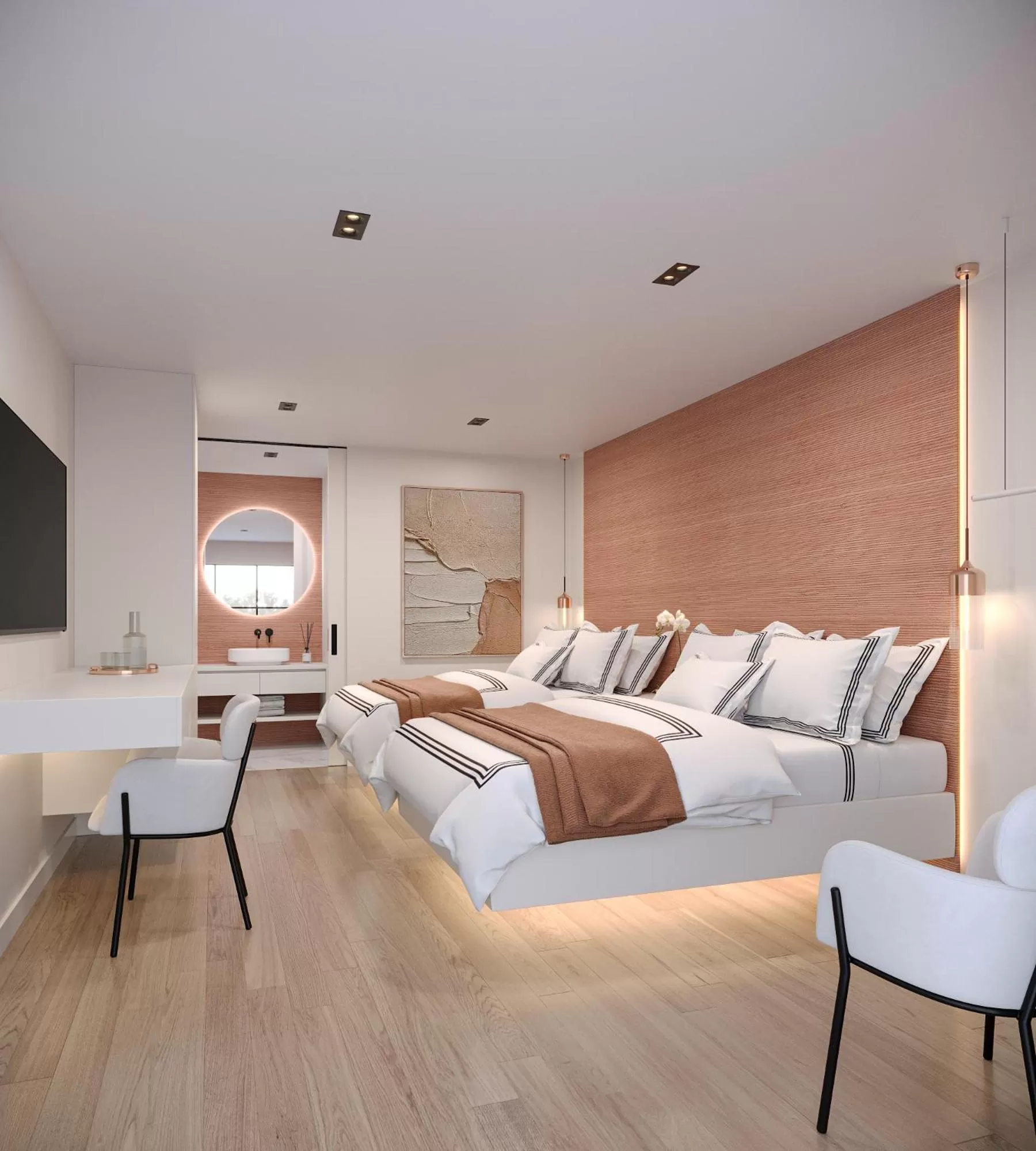 Bed in the Vietta Hotel