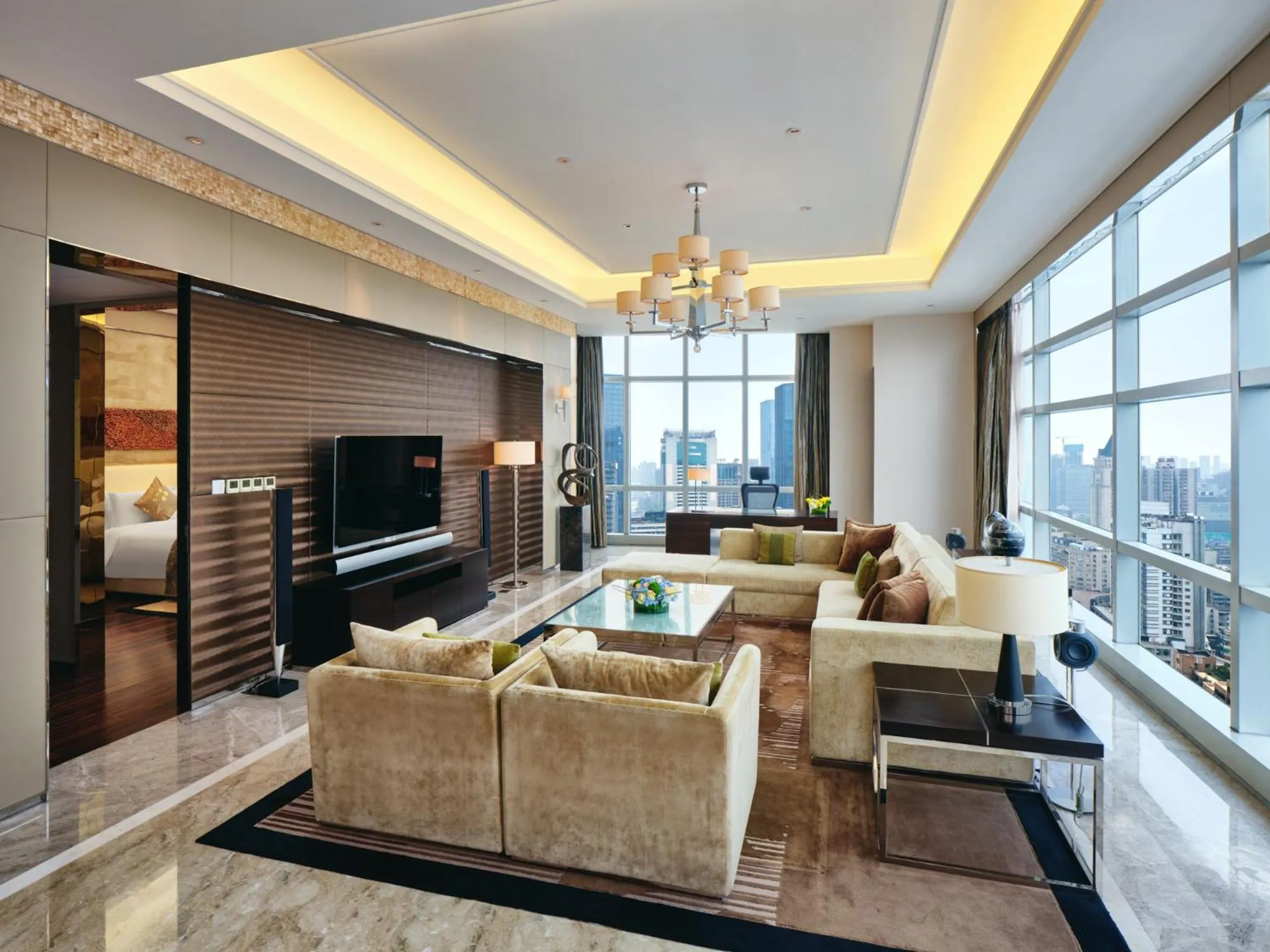 Living room in Intercontinental Residences Chengdu City Center