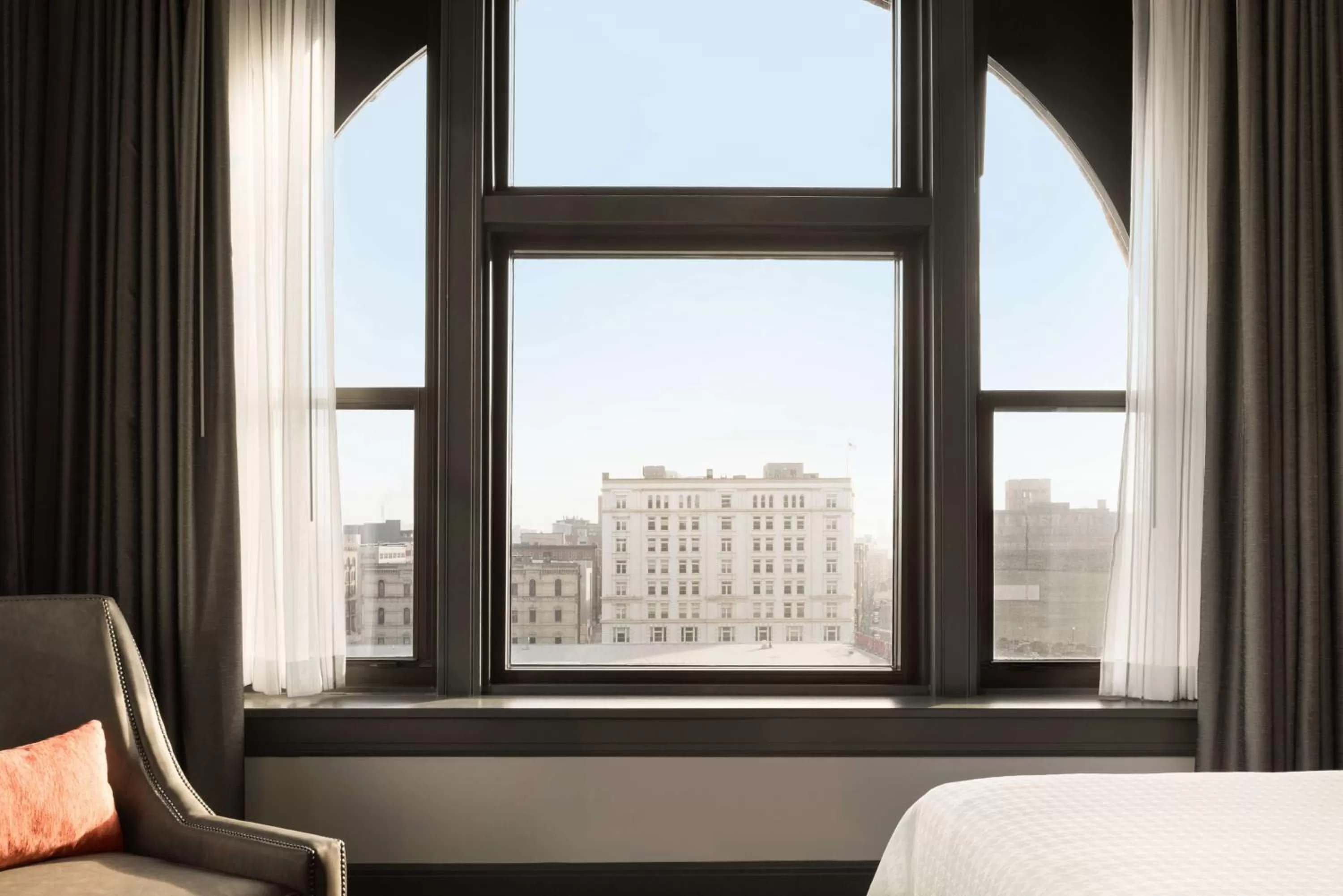 View (from property/room), Bed in Homewood Suites By Hilton Milwaukee Downtown