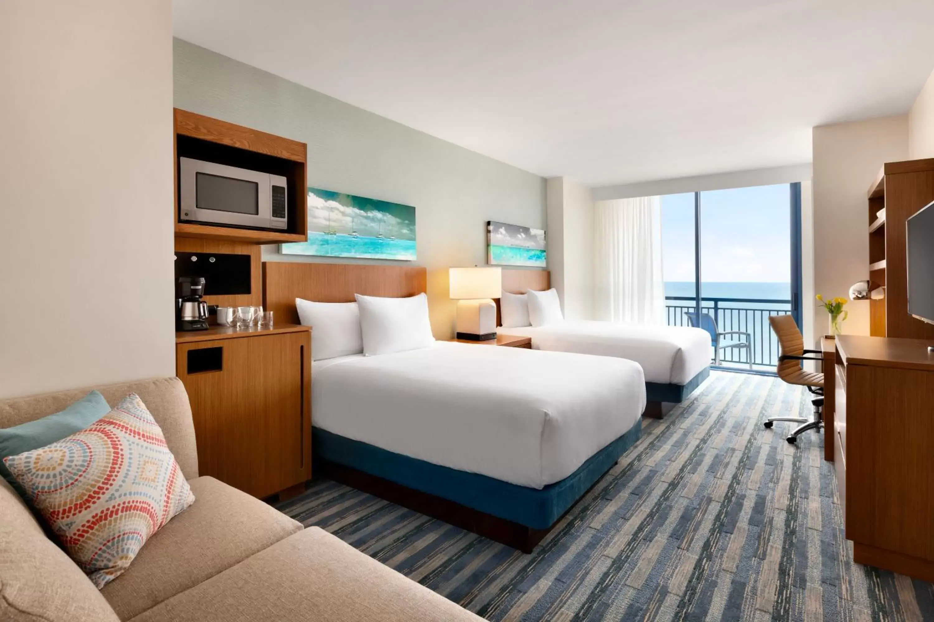 Oceanfront Den Room with Two Queen Beds - High Floor in Hyatt House Virginia Beach / Oceanfront