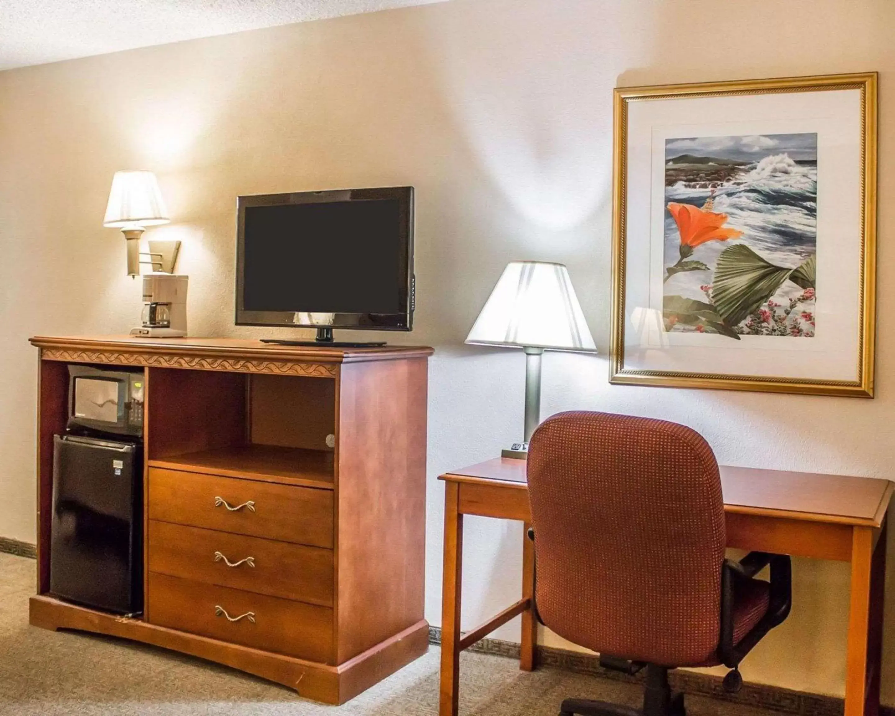 Photo of the whole room, TV/Entertainment Center in Rodeway Inn Huron