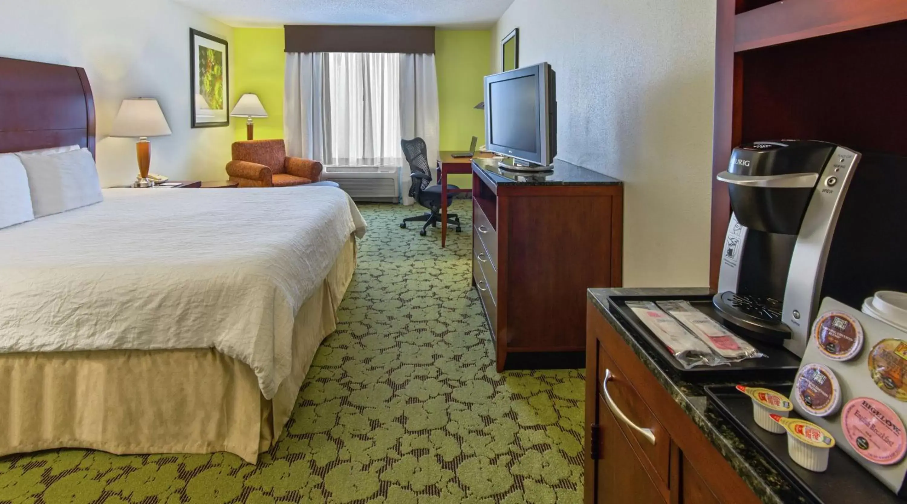 Bedroom, TV/Entertainment Center in Hilton Garden Inn Macon/Mercer University