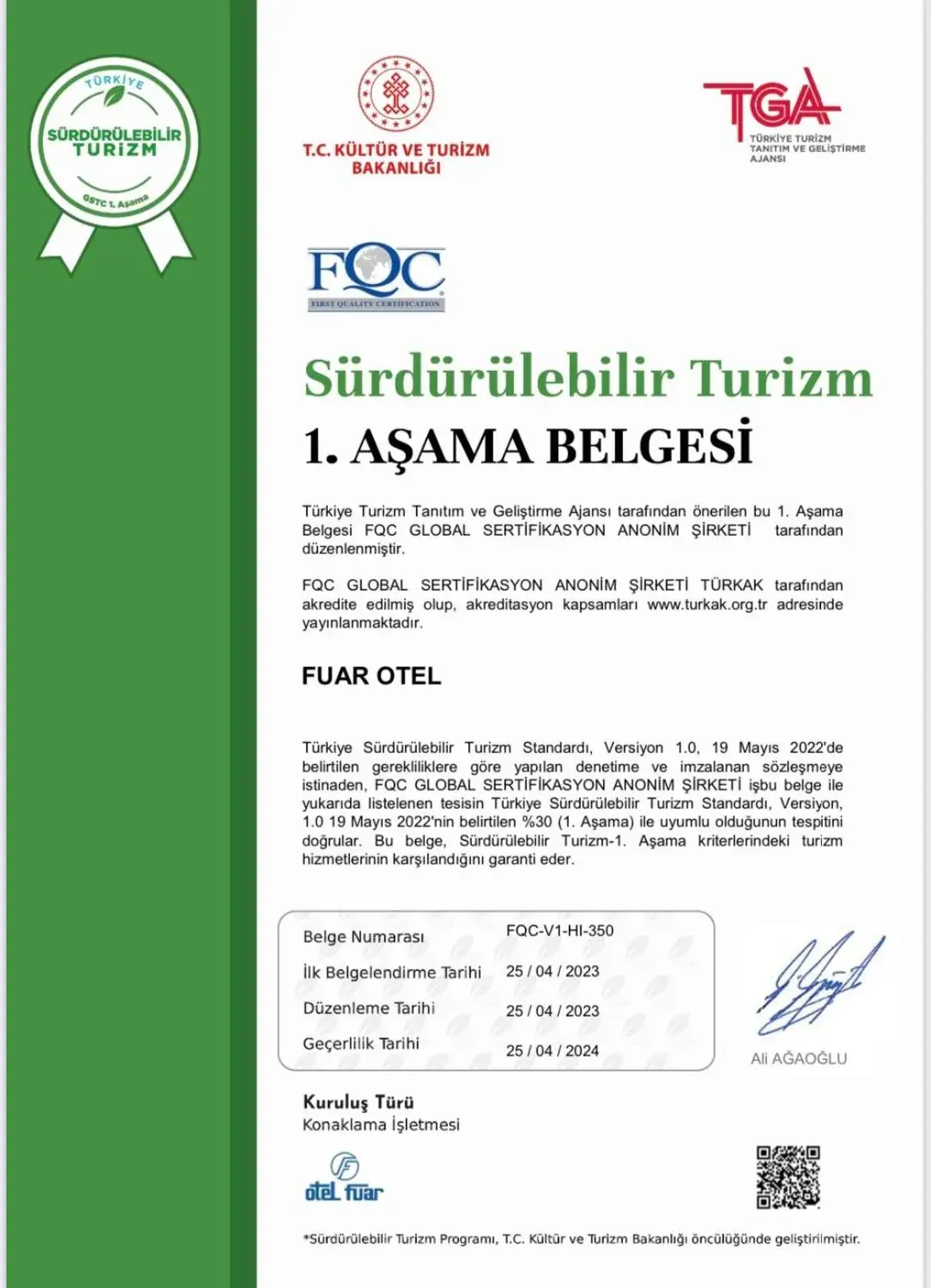 Logo/Certificate/Sign, Logo/Certificate/Sign/Award in Fuar Hotel