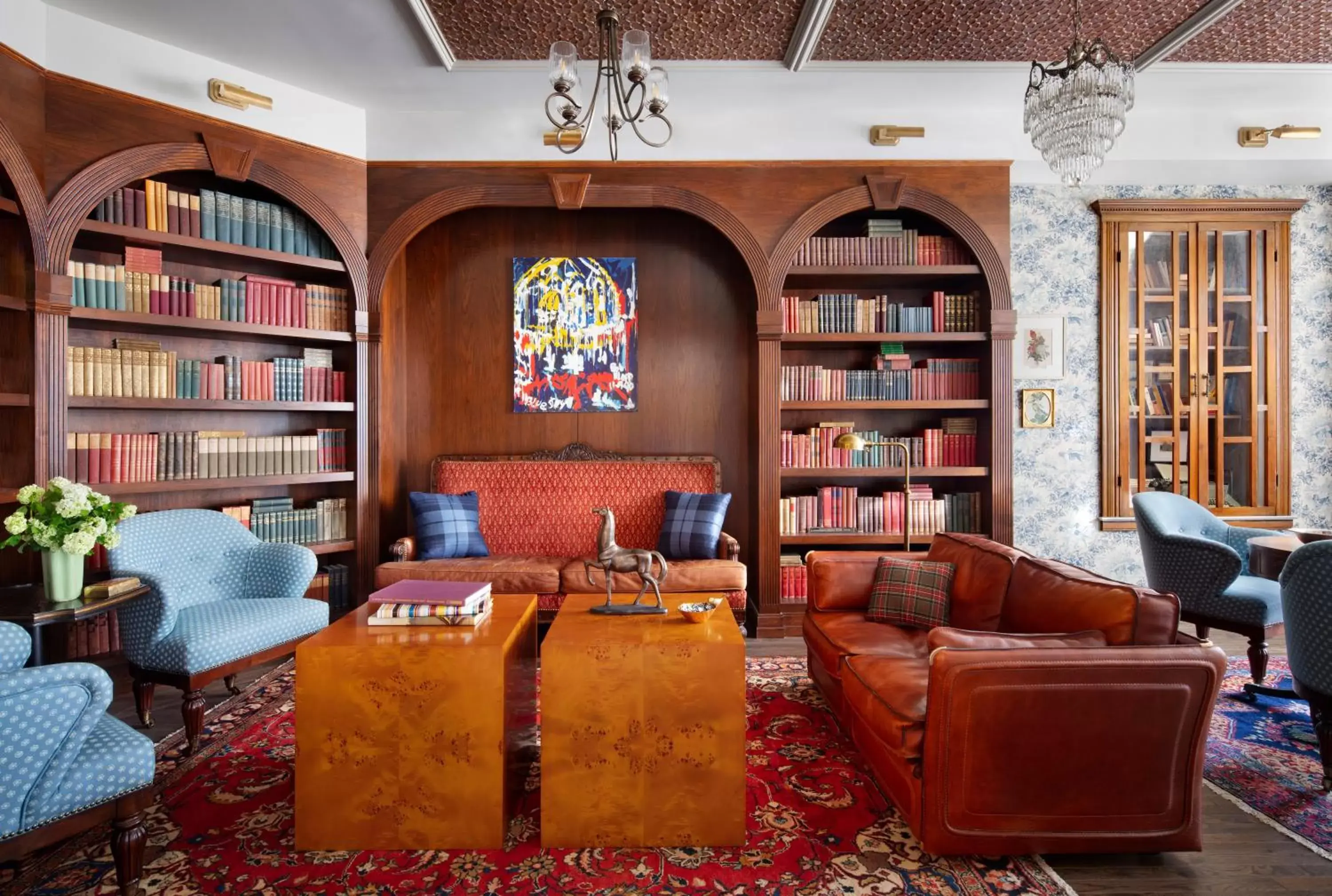 Seating area, Library in Graduate New Haven