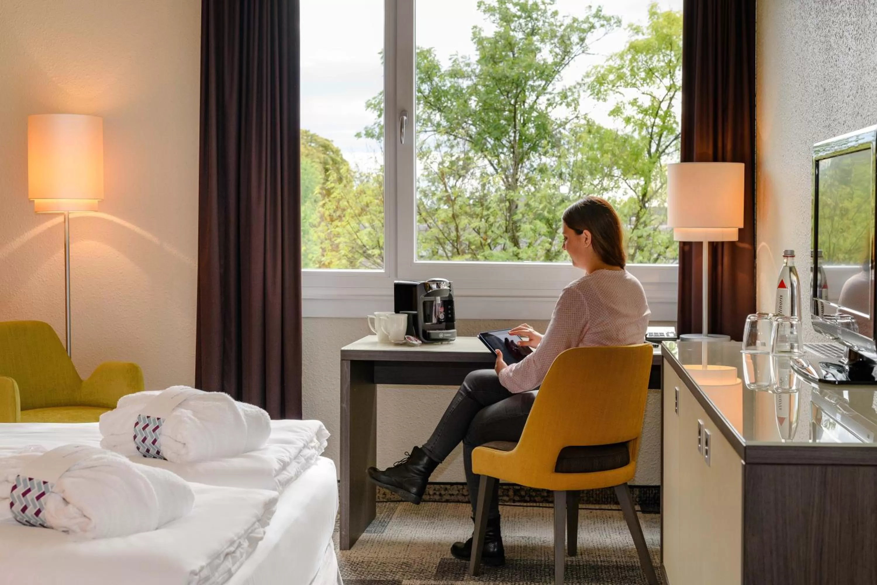 Decorative detail, Bed in Mercure Hotel Köln West