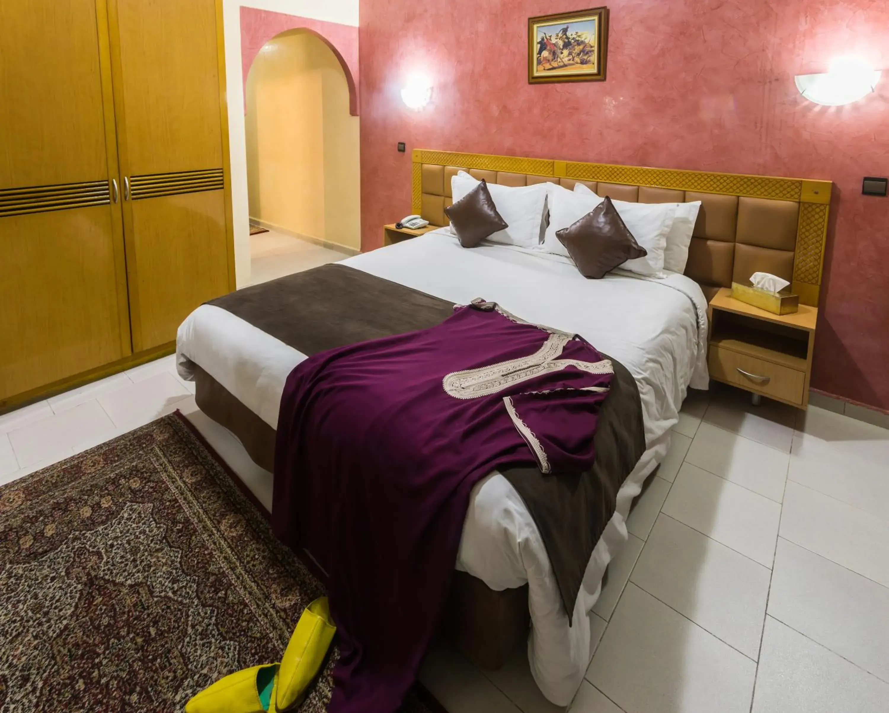 Bed in Hotel Meriem Marrakech