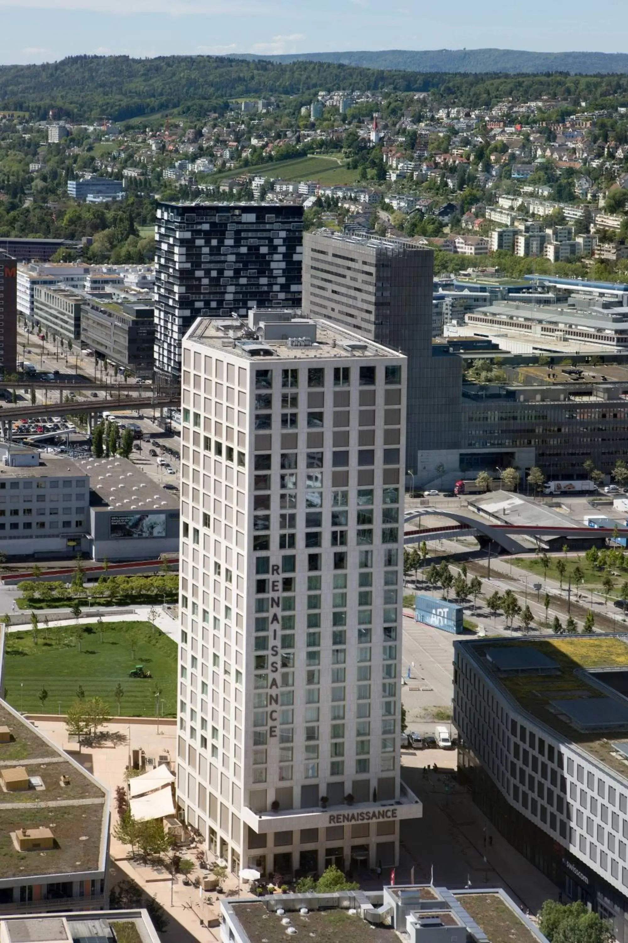 Property building, Bird's-eye View in Renaissance Zurich Tower Hotel