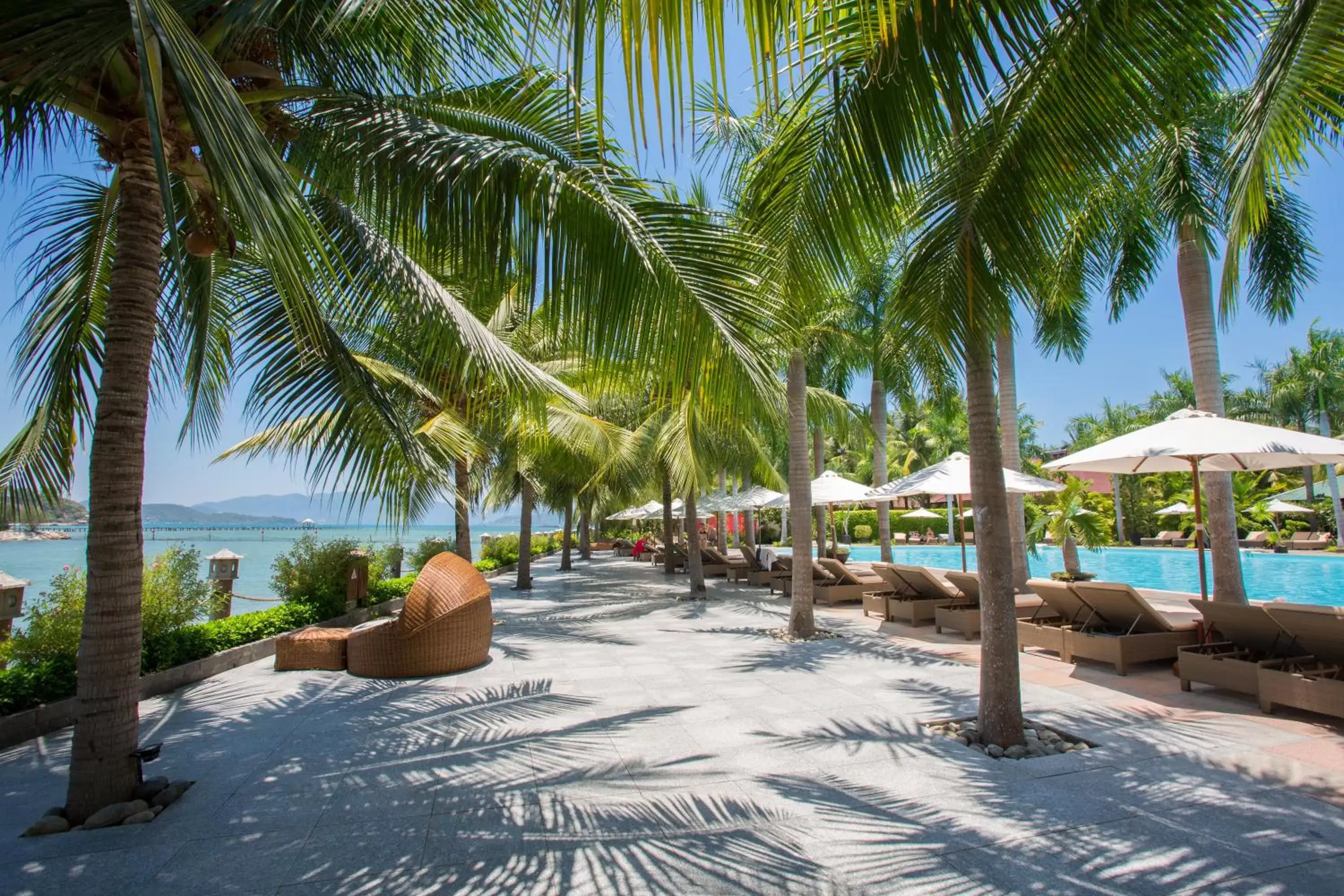 Swimming pool, Beach in Diamond Bay Resort & Spa