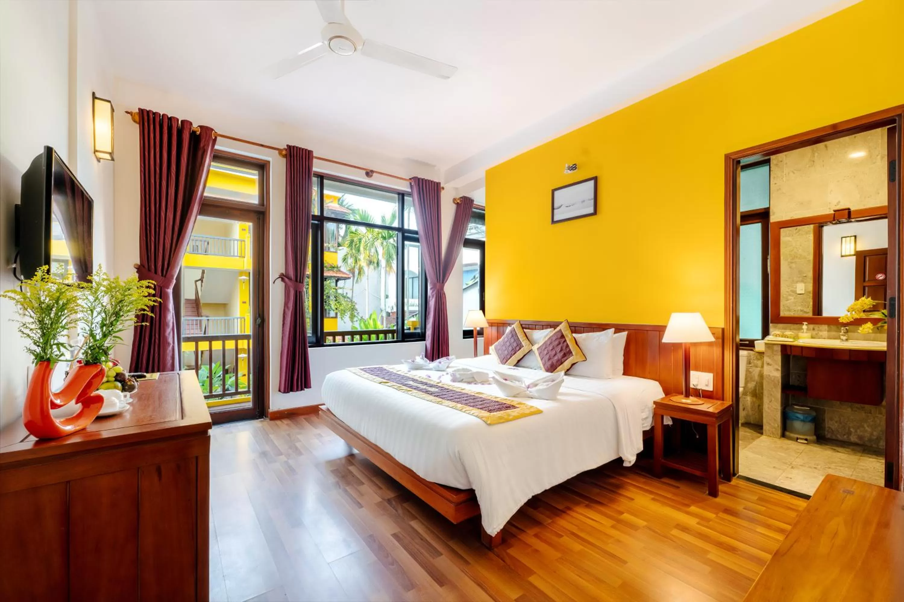 Living room, Bed in Hoi An Green Riverside Oasis Villa