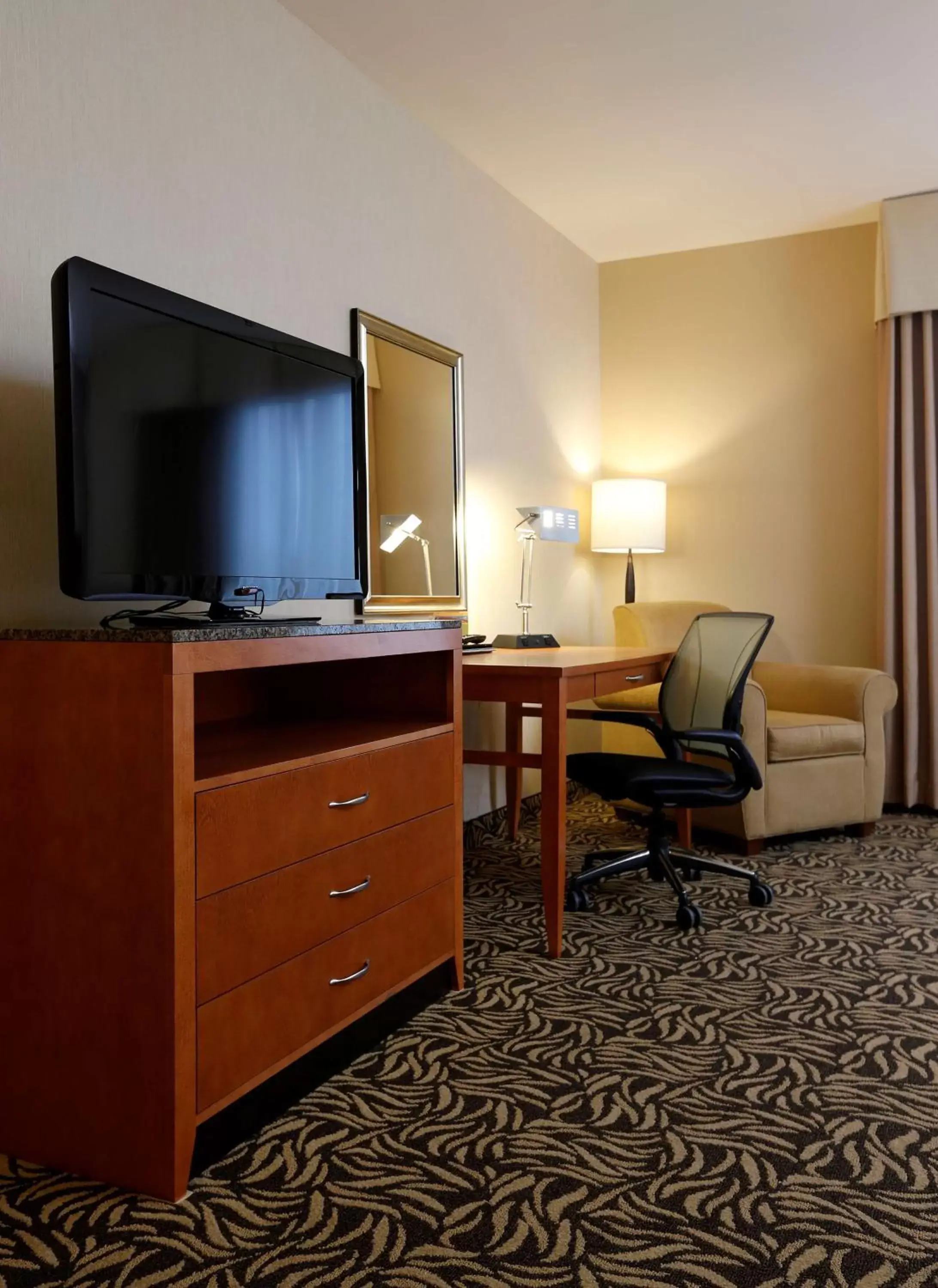 Bedroom, TV/Entertainment Center in Hilton Garden Inn Cedar Falls Conference Center