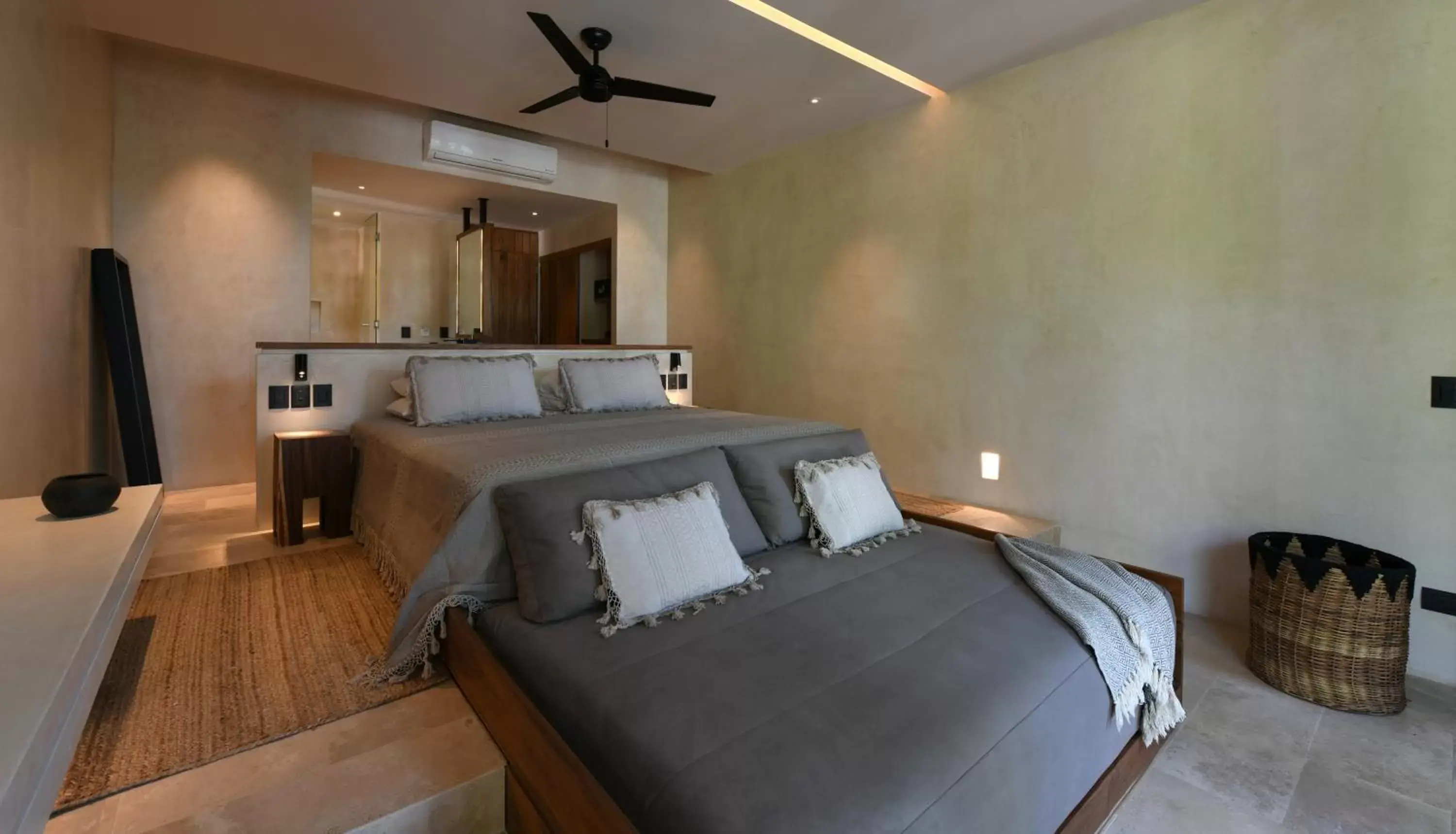 Living room, Bed in Casa Agape Hotel Tulum & Vegan Restaurant with Beach Club Access