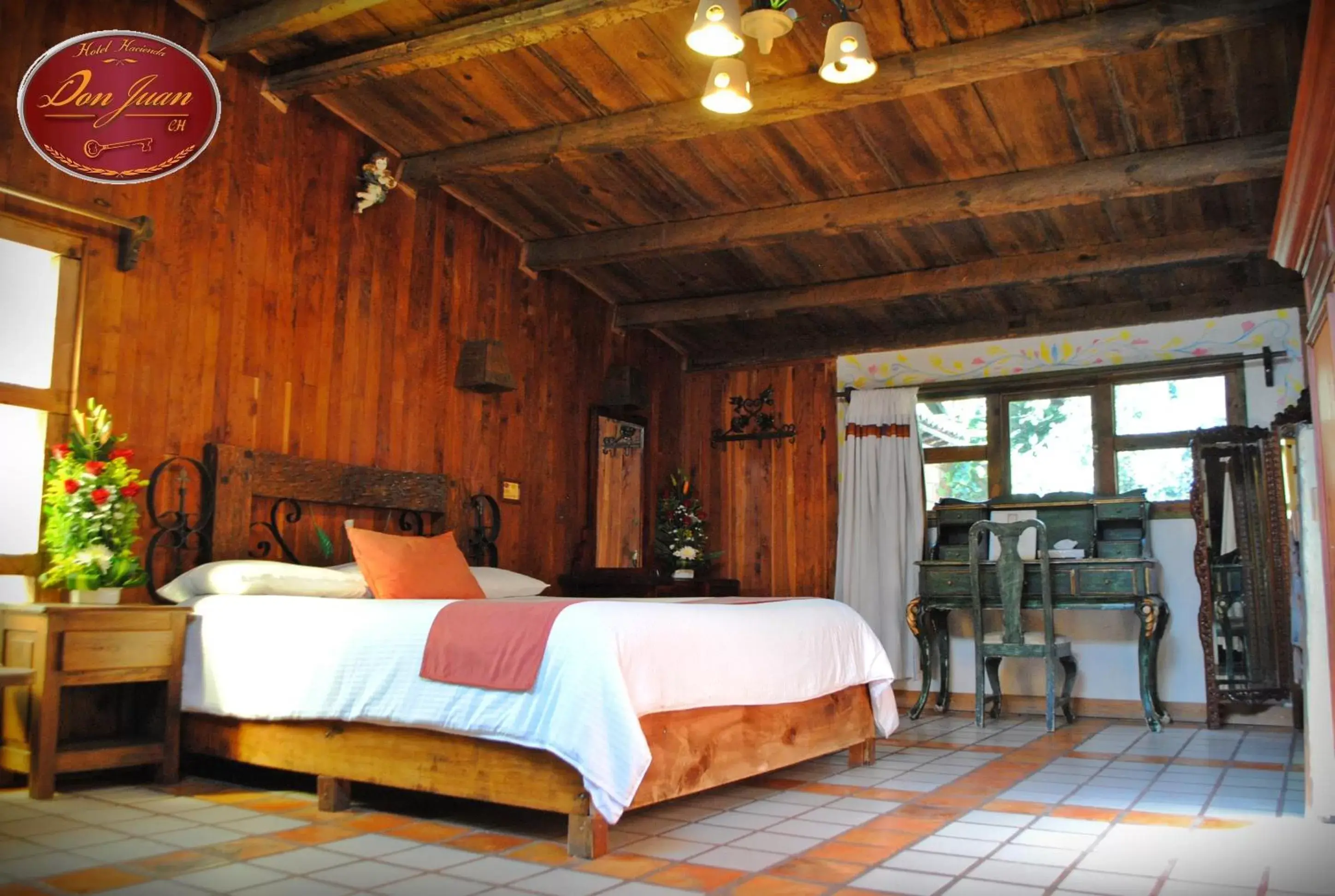 Bed in Hotel Hacienda Don Juan San Cristobal de las Casas Chiapas