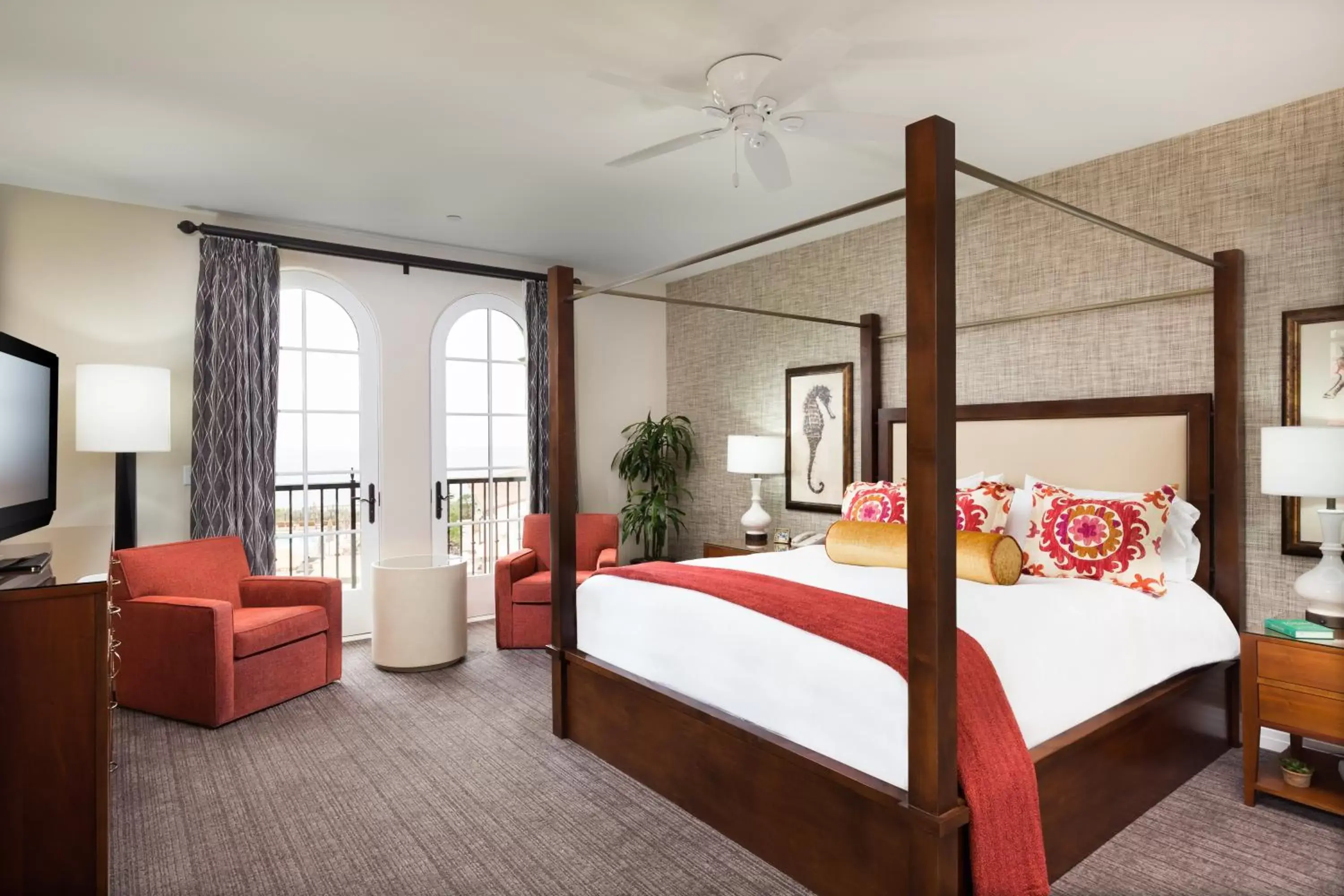 Balcony/Terrace, Bed in Terranea Resort Balcony/Terrace, Bed in Terranea Resort