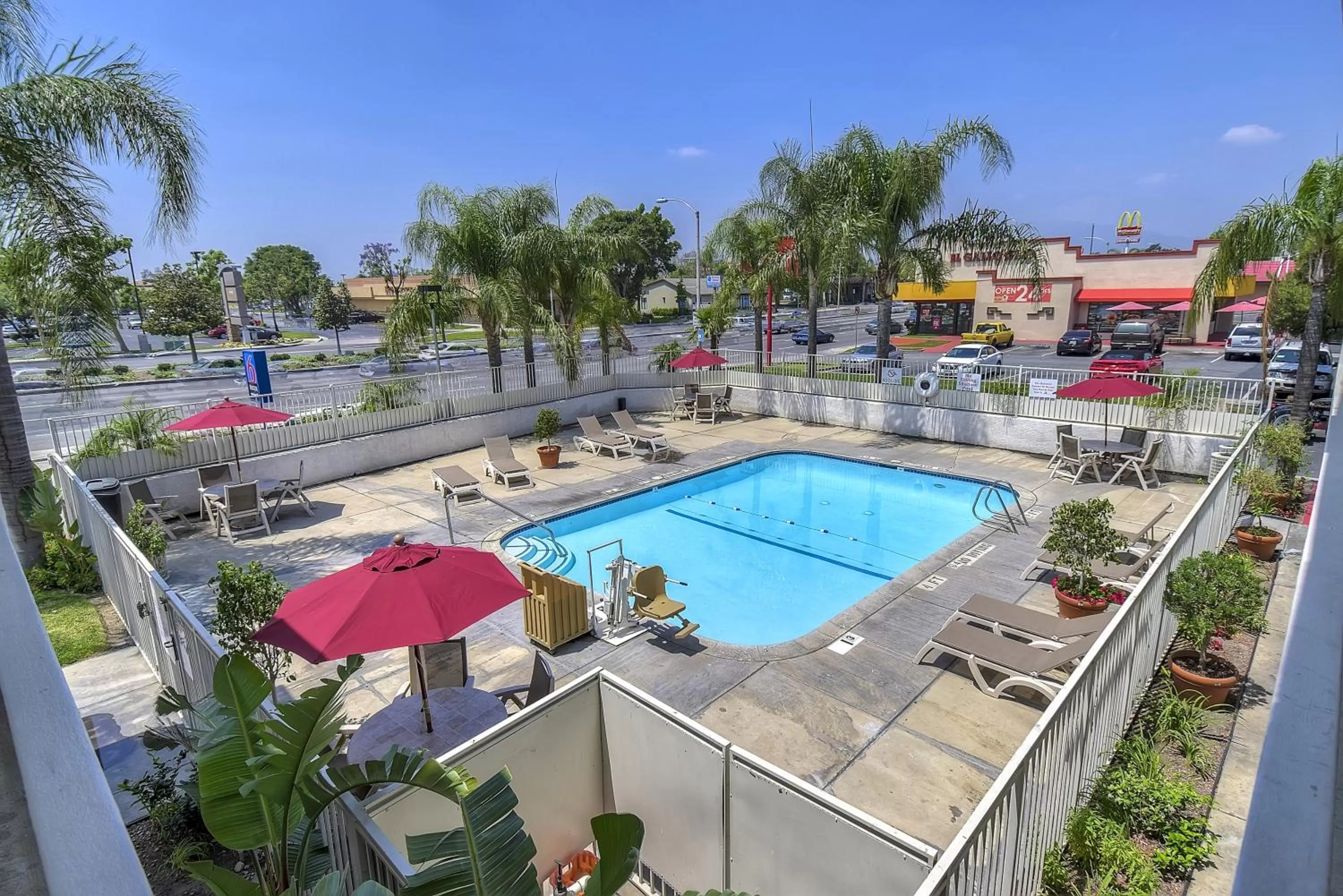 Swimming pool in Motel 6-Fontana, CA