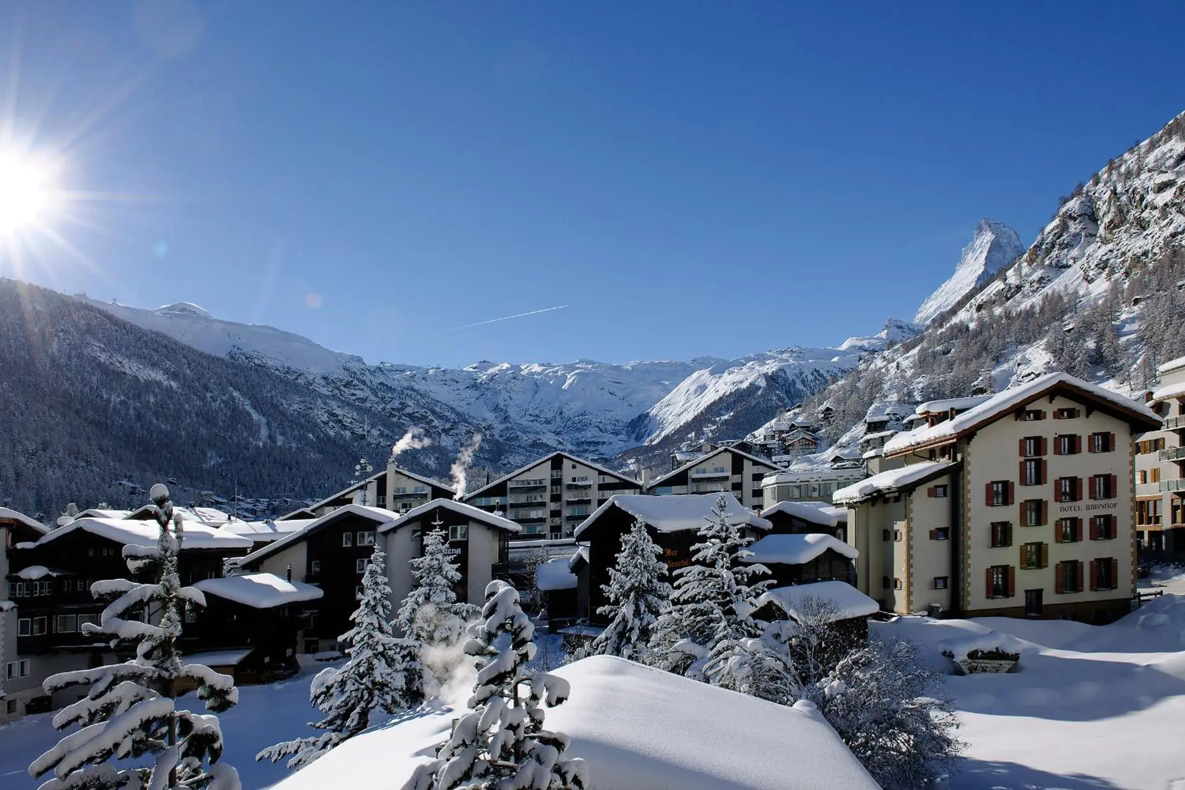 Bird's eye view, Winter in Hotel Ambassador Zermatt
