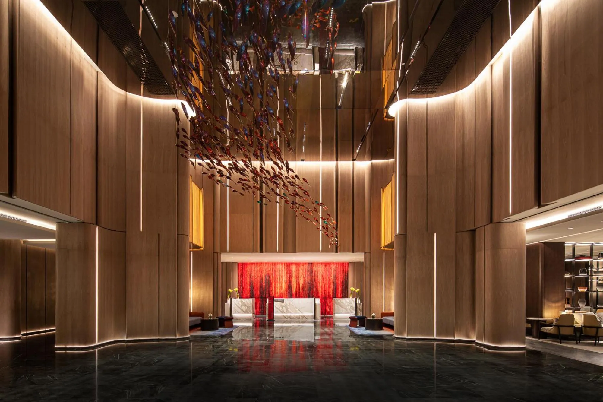 Lobby or reception in HUALUXE Shanghai Changfeng Park - Park Lake View