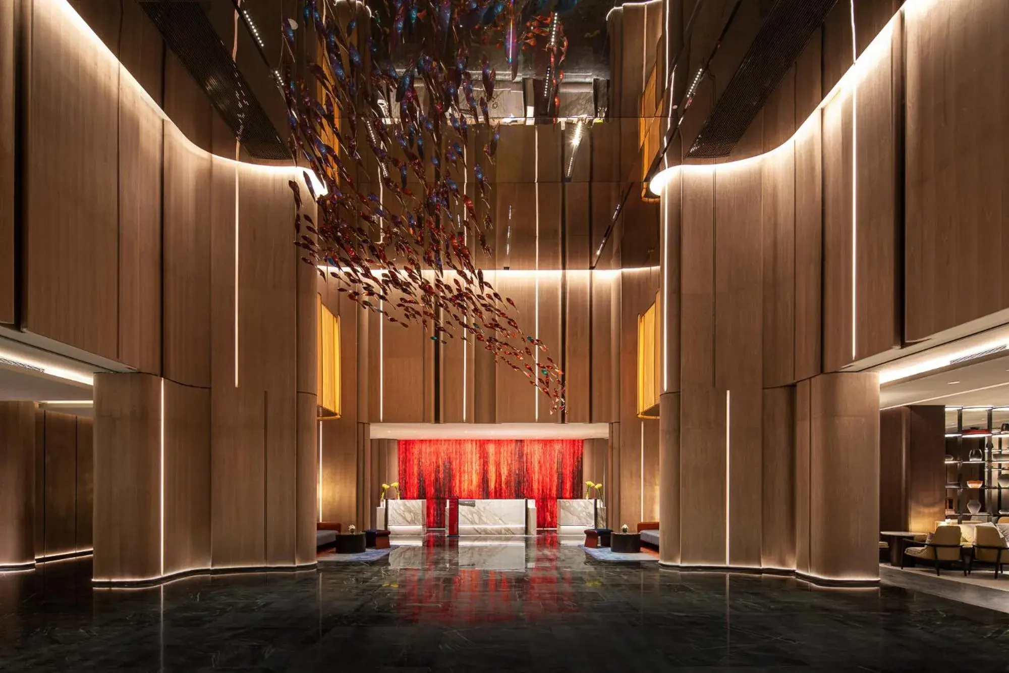 Lobby or reception in HUALUXE Shanghai Changfeng Park, an IHG Hotel