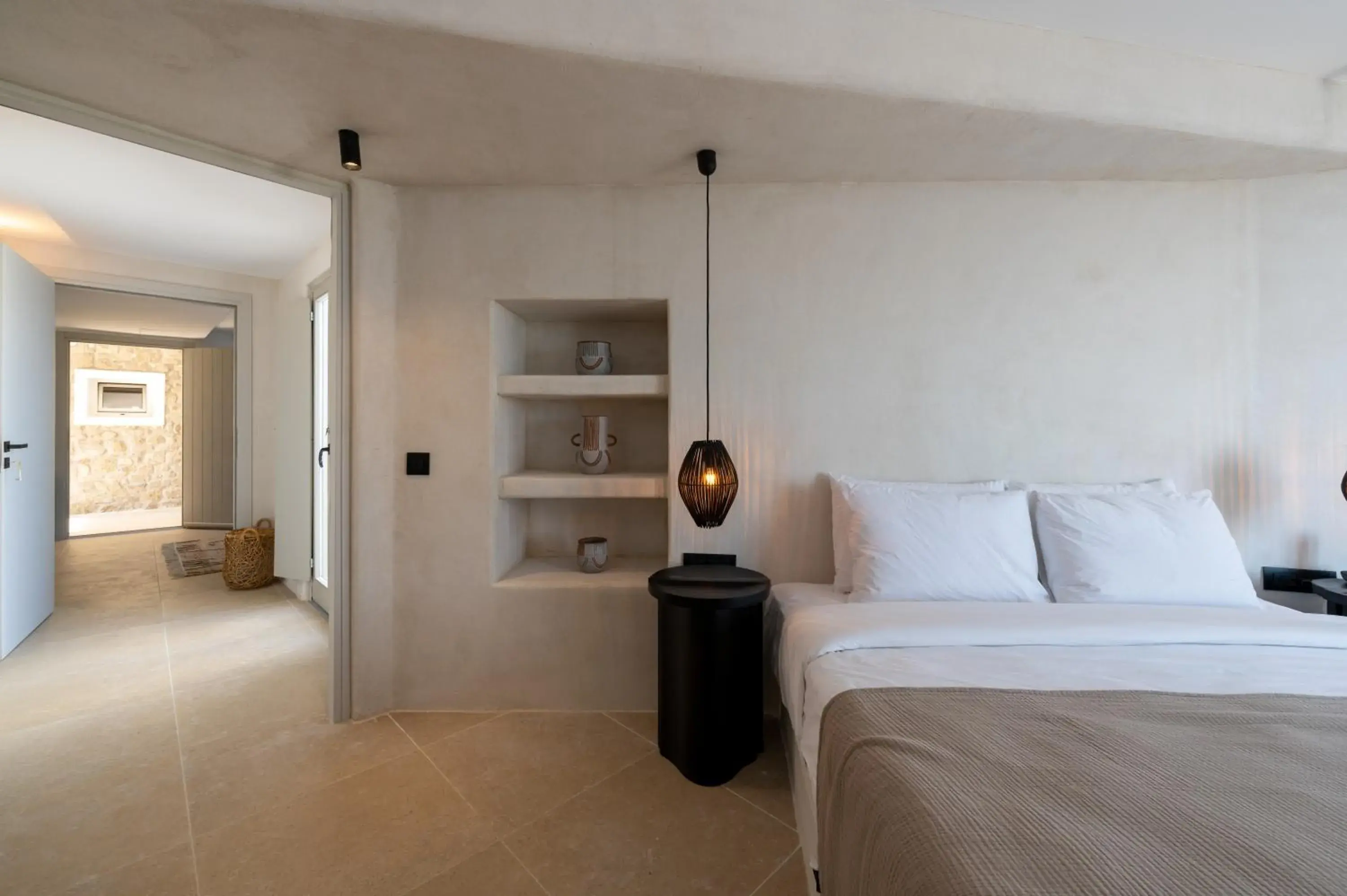 Bed in Rocabella Mykonos Hotel Bed in Rocabella Mykonos Hotel