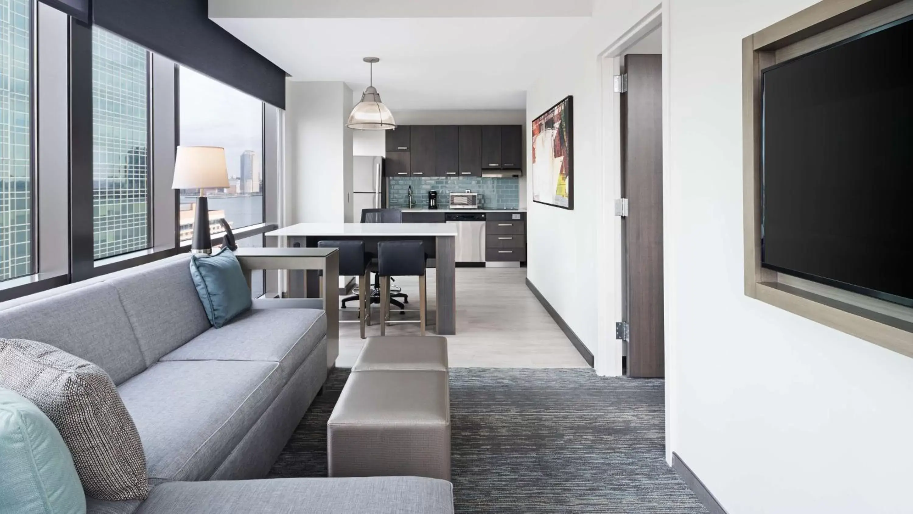 Living room, Seating Area in Hyatt House Jersey City