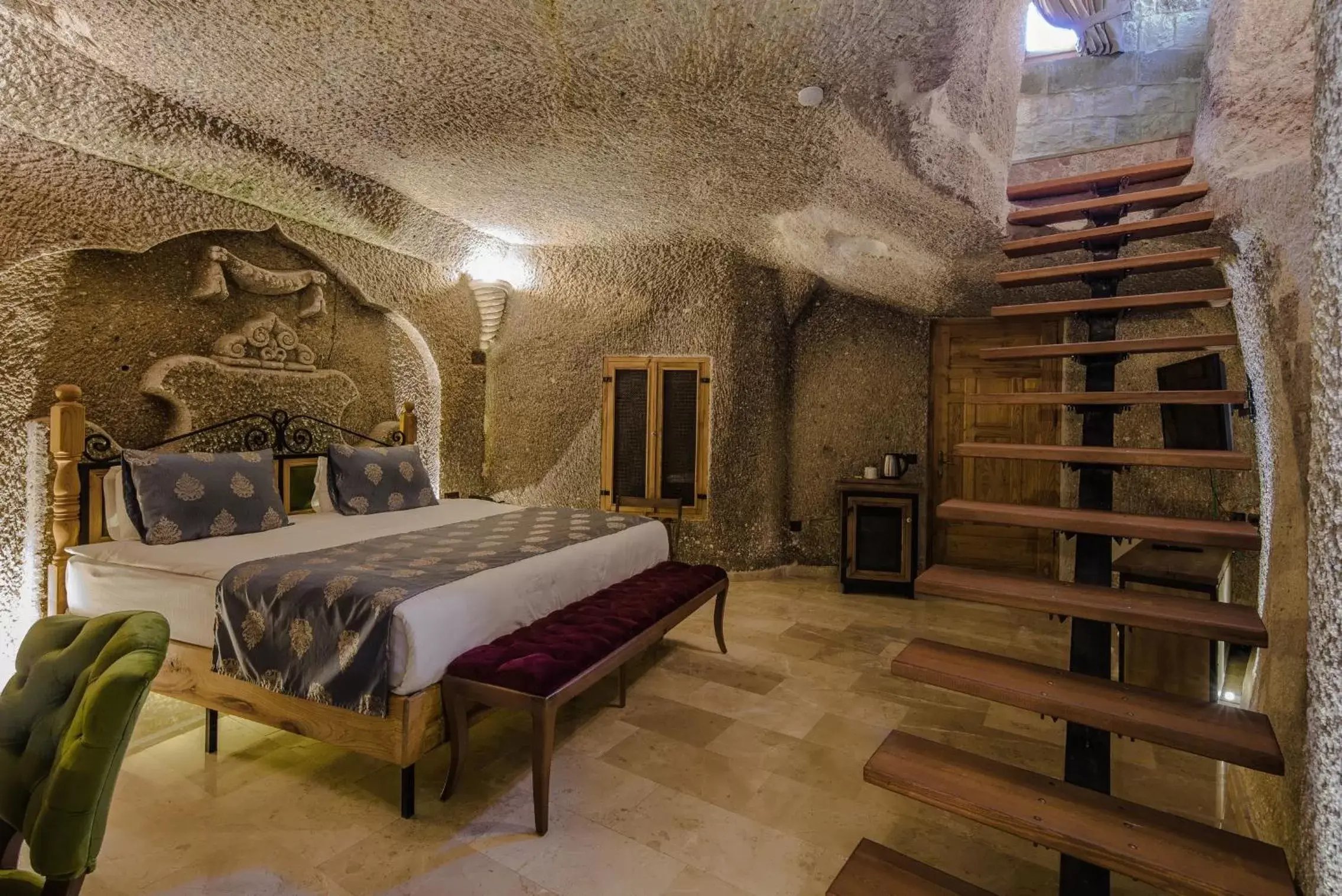 Bed in Lunar Cappadocia Hotel