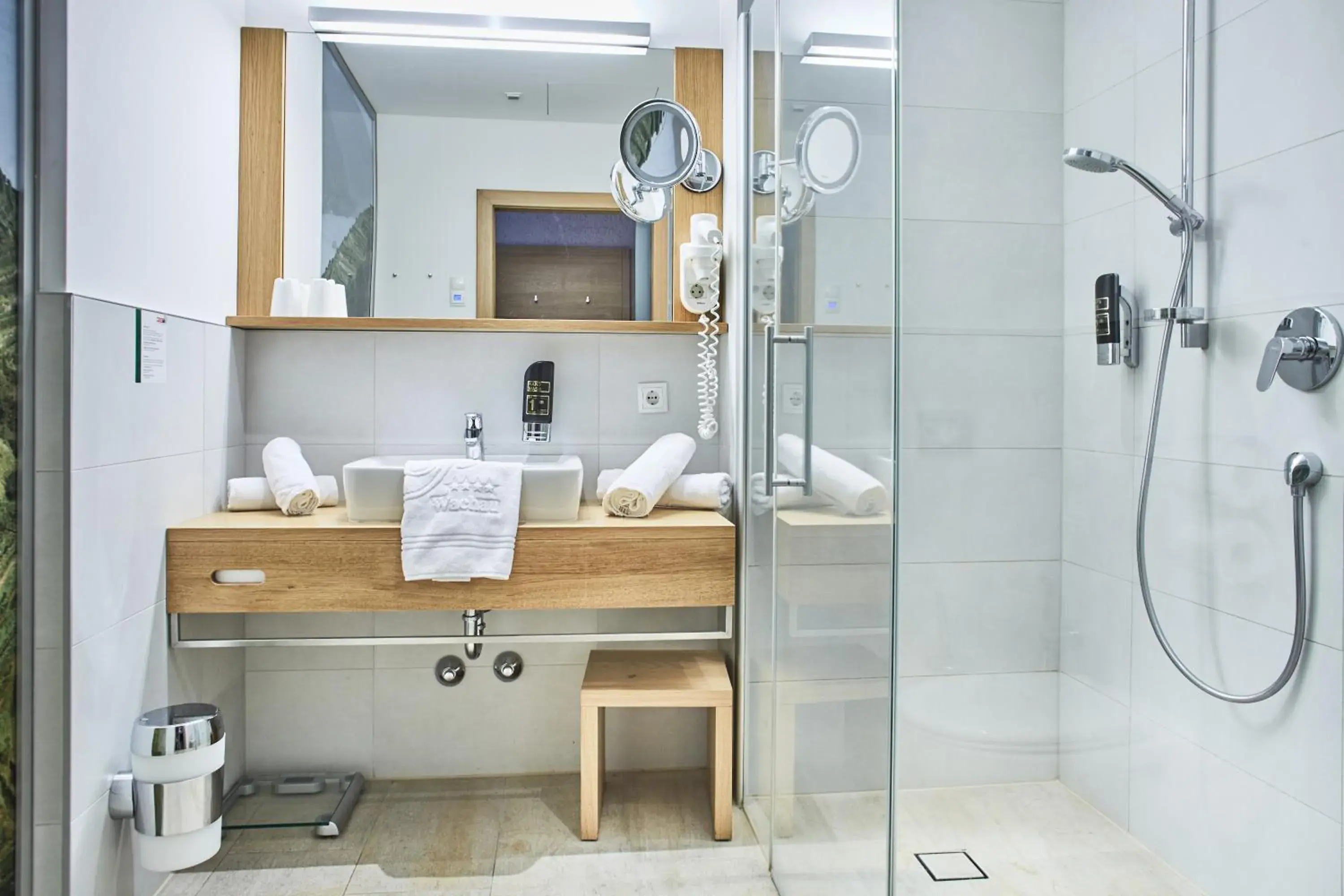 Shower, Bathroom in Hotel Donauhof