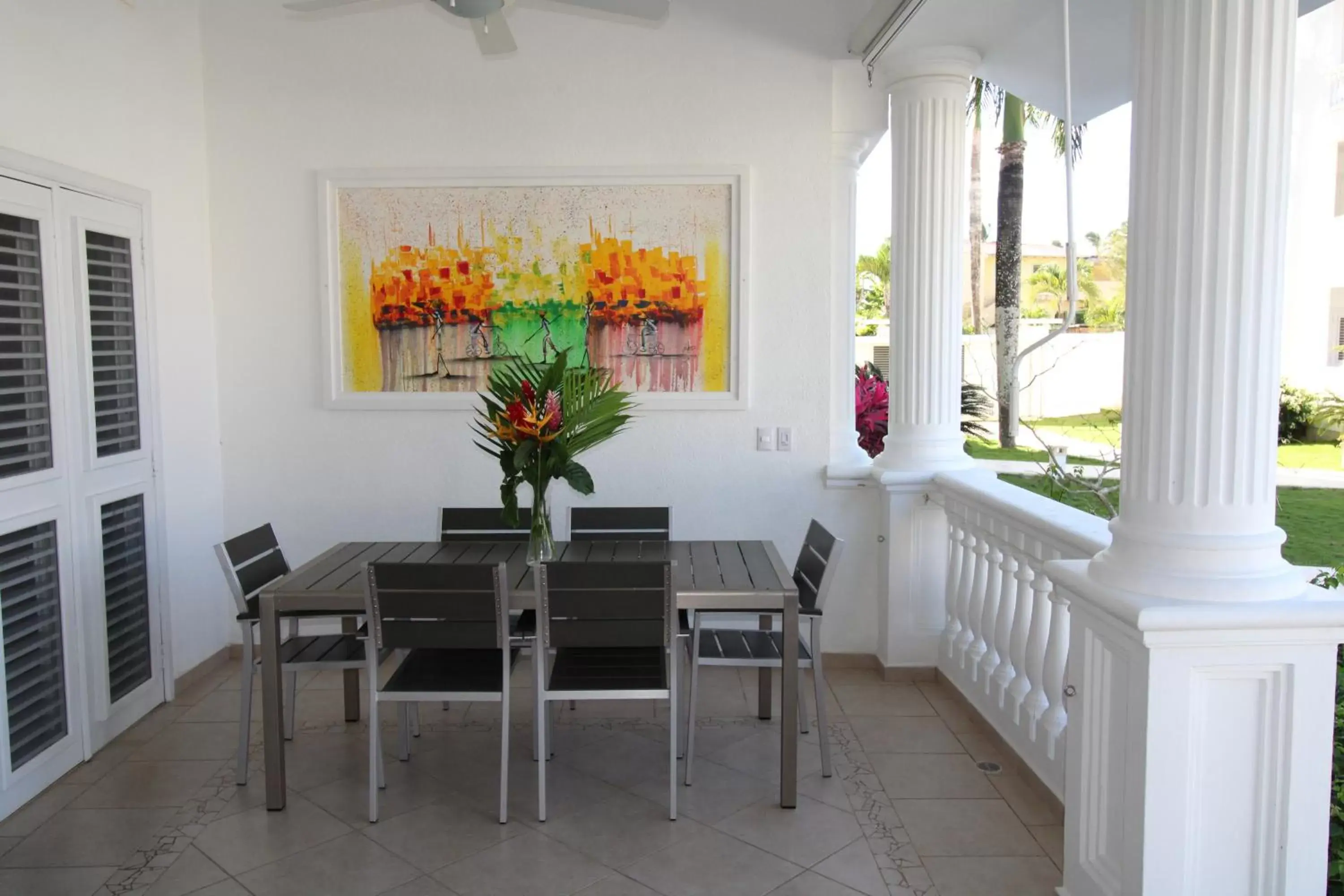 Balcony/Terrace, Dining Area in Albachiara Hotel - Las Terrenas