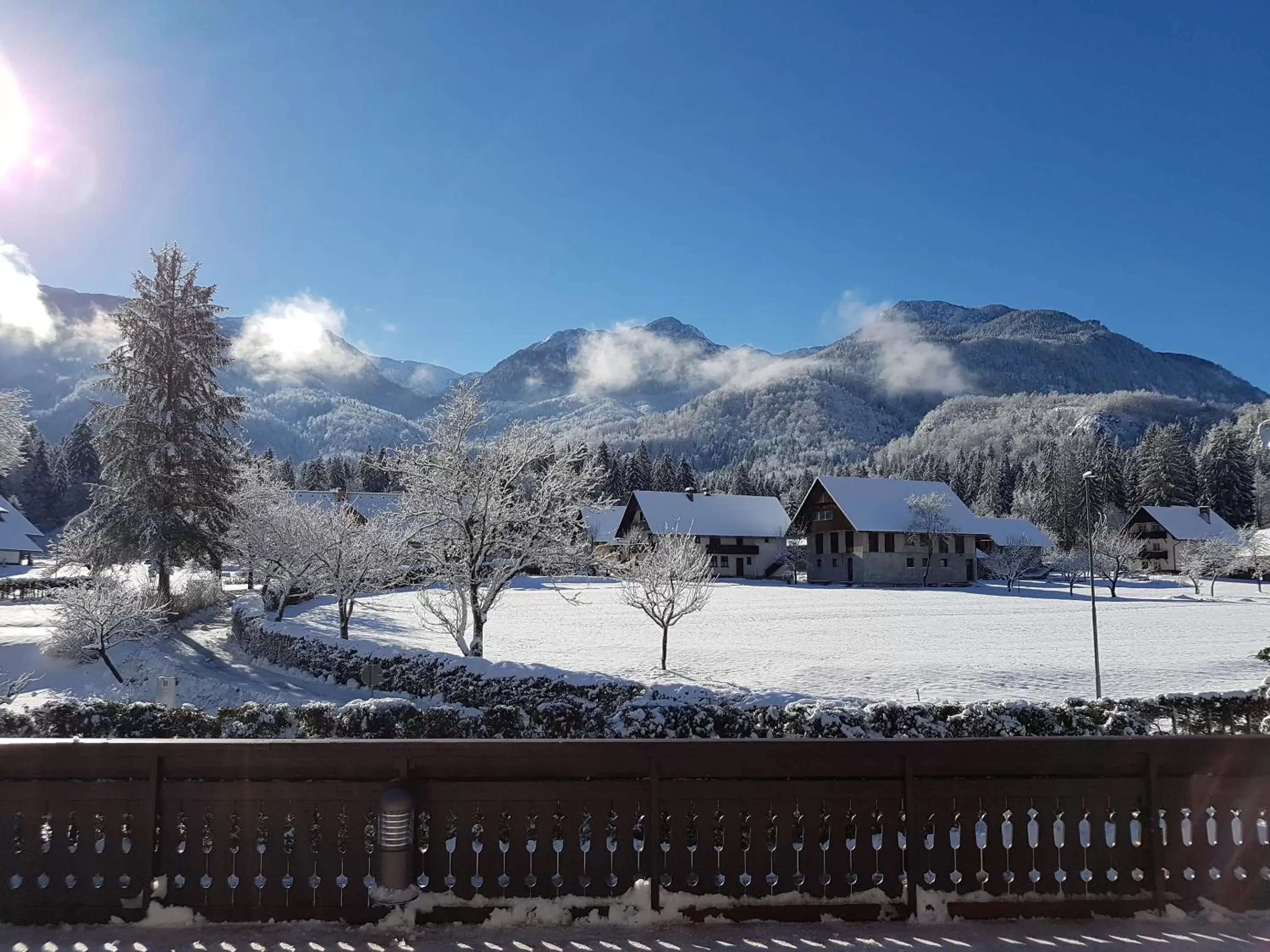 Mountain view, Winter in Hotel Gasperin Bohinj