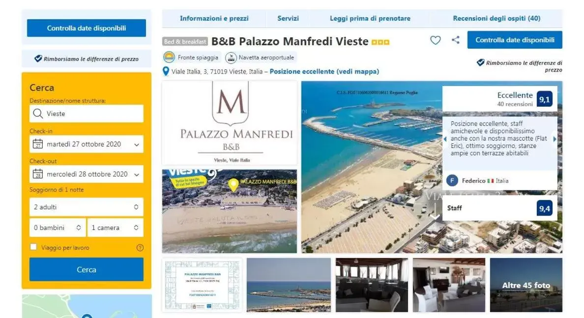 Logo/Certificate/Sign, Bird's-eye View in B&B Palazzo Manfredi Vieste vista mare con Parcheggio