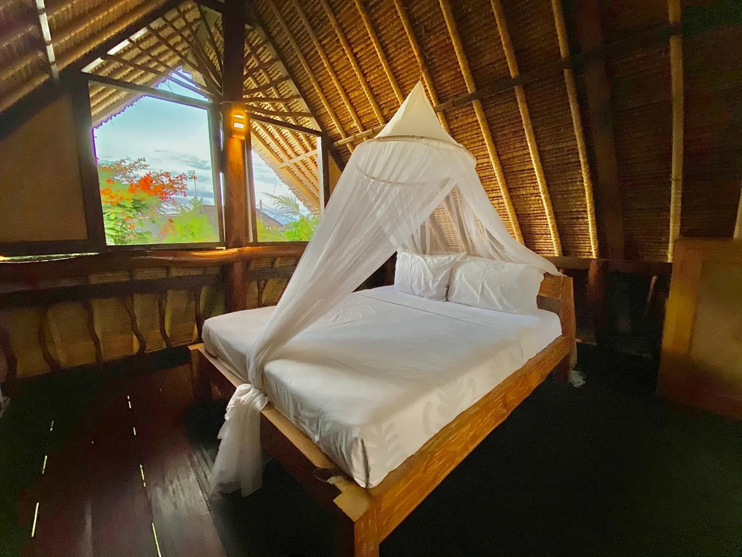 Bedroom, Bed in Flower Bud Bungalow Balangan