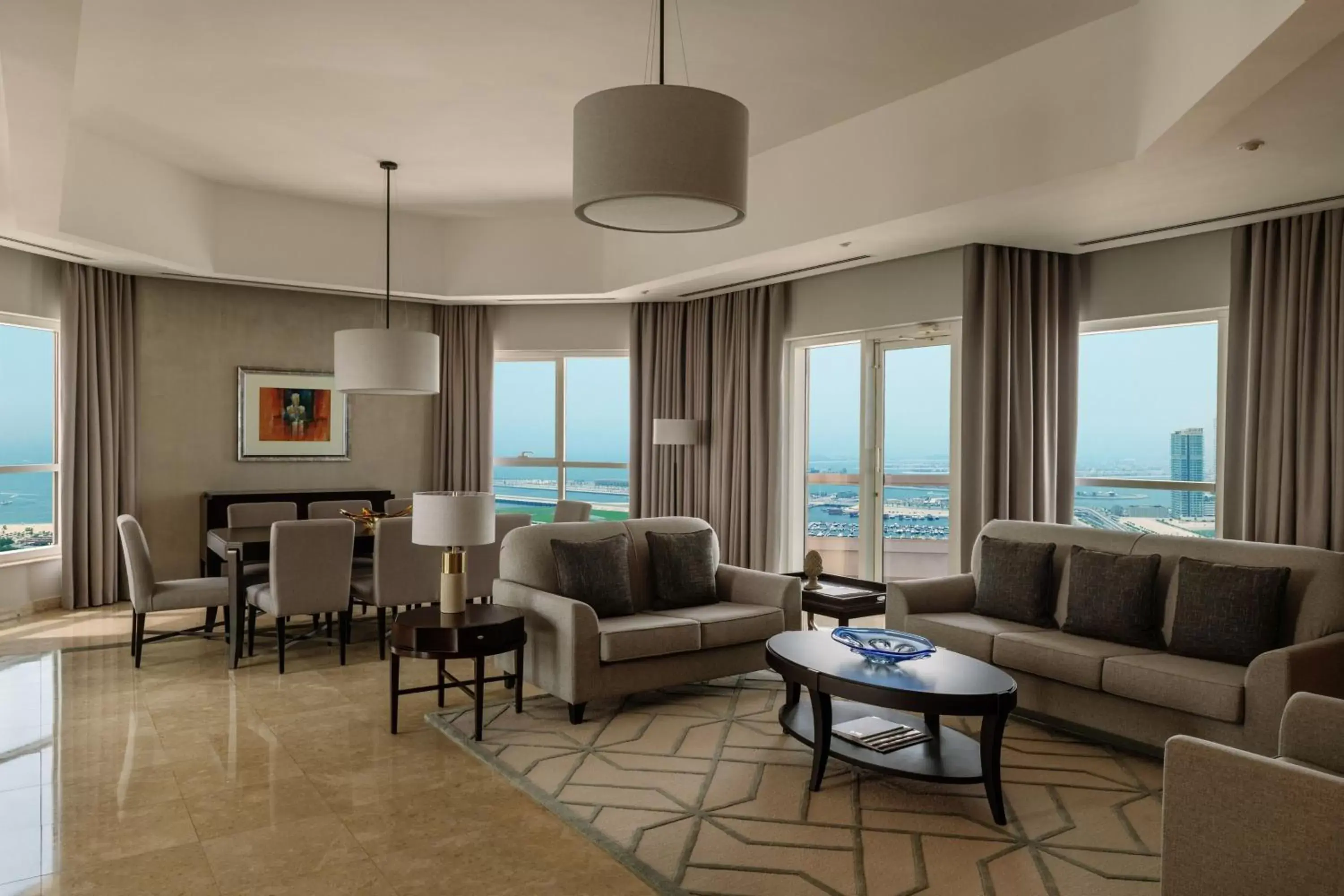 Renovated, 3 Bedroom Superior Palm View, 3 Bedroom Suite, Palm view, Balcony in Dubai Marriott Harbour Hotel And Suites Renovated, 3 Bedroom Superior Palm View, 3 Bedroom Suite, Palm view, Balcony in Dubai Marriott Harbour Hotel And Suites