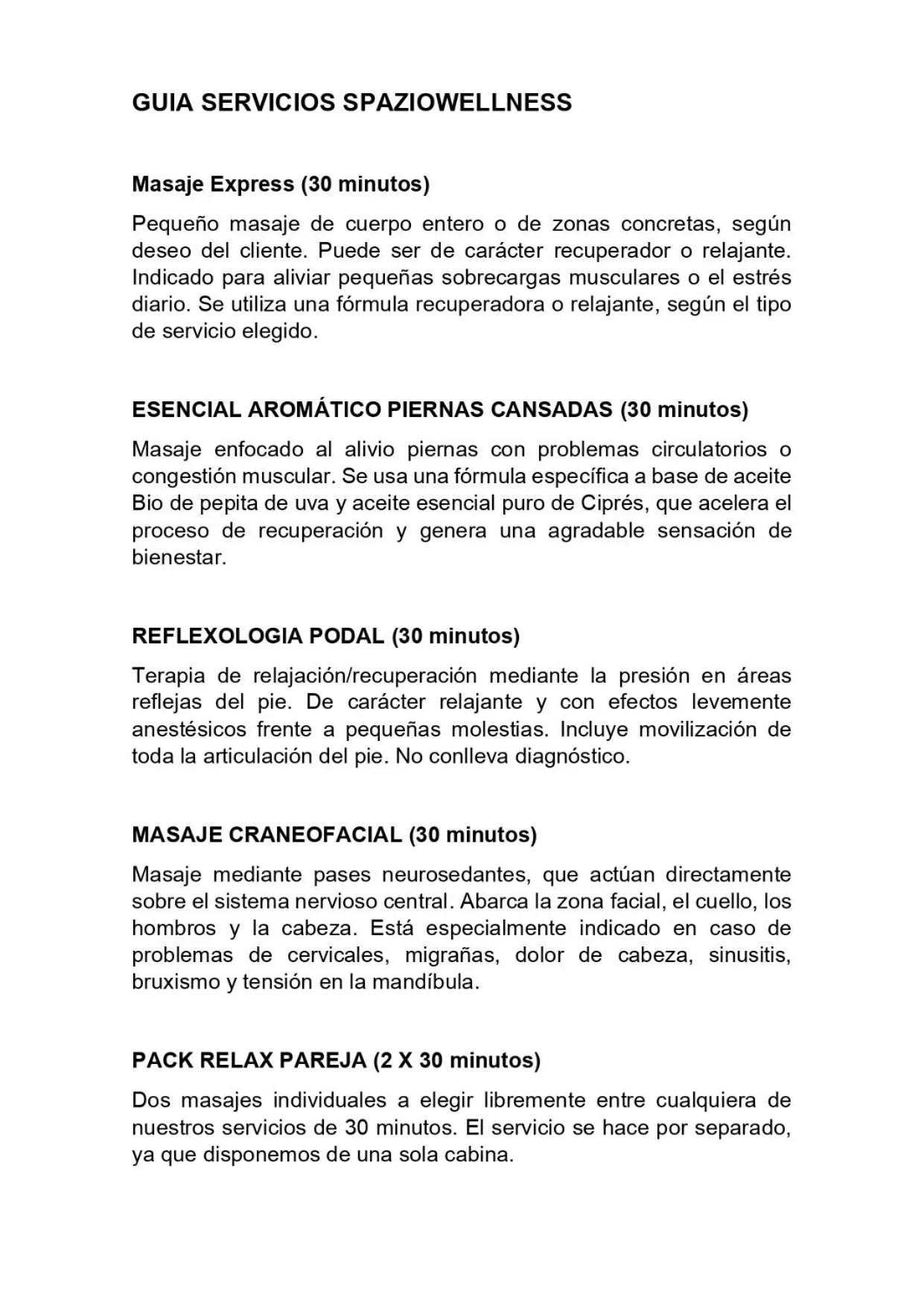 Massage in Eurostars Araguaney