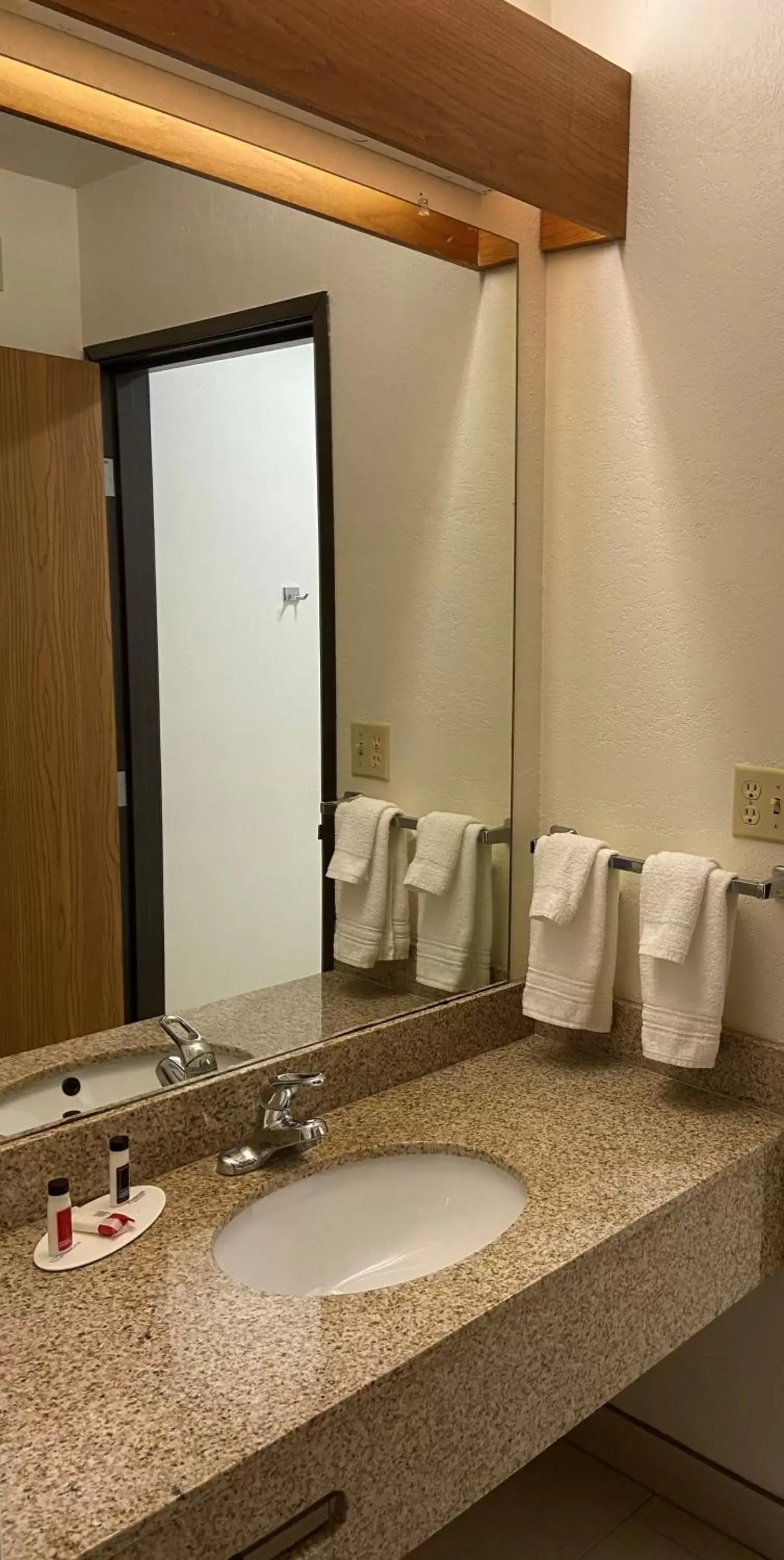 Bathroom in Super 8 by Wyndham La Crosse