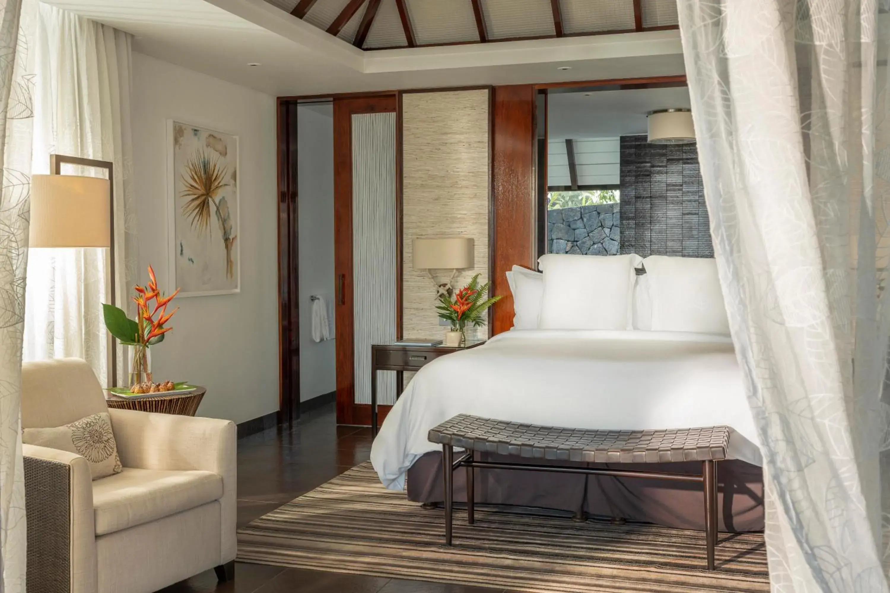 Bed in Four Seasons Resort Mauritius at Anahita