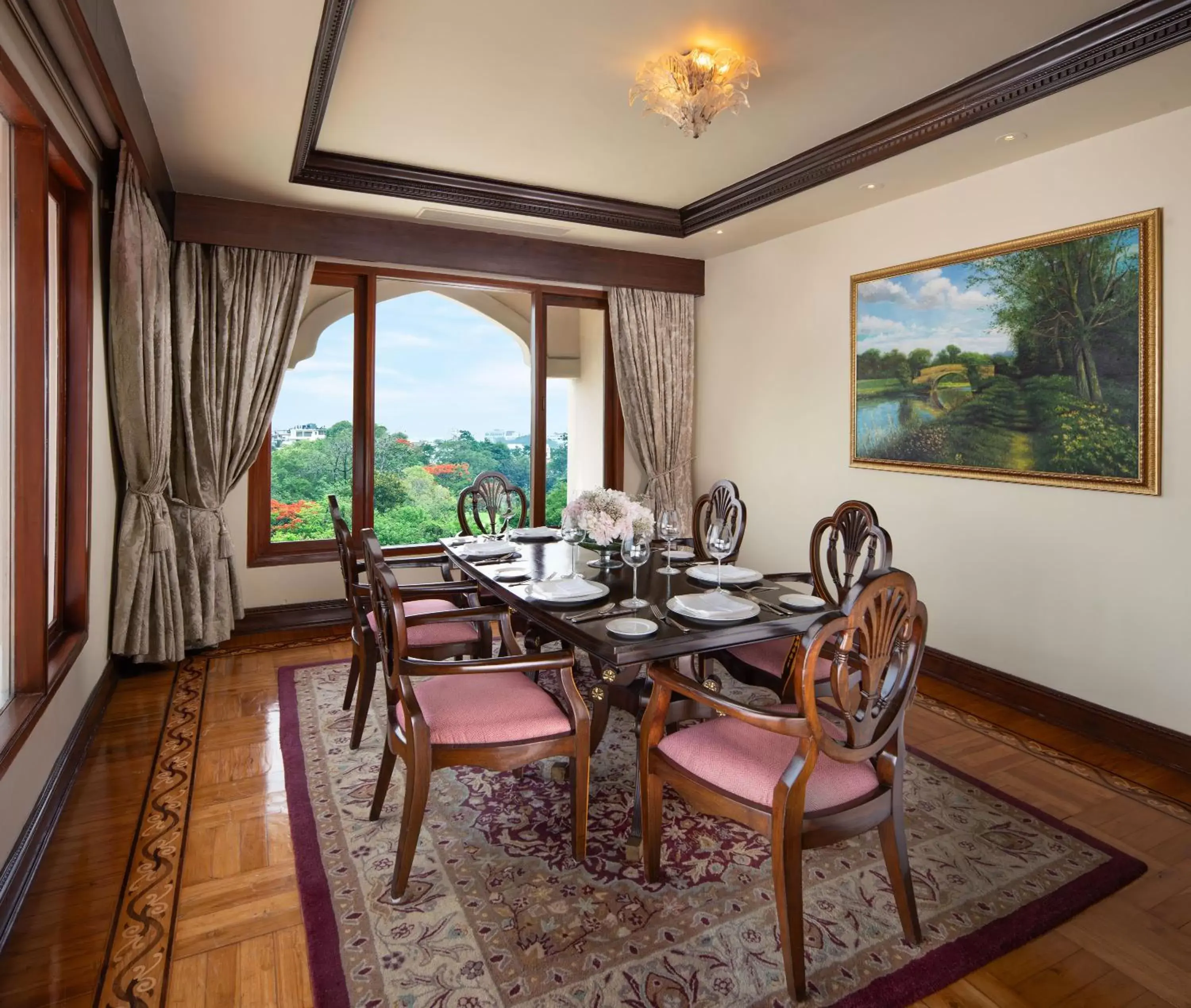 Living room, Dining Area in Taj Krishna