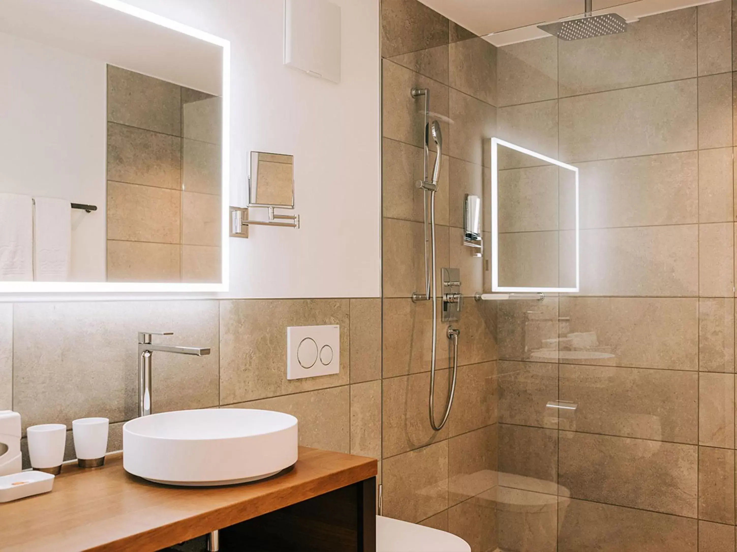 Shower, Bathroom in Hotel Krone Thun