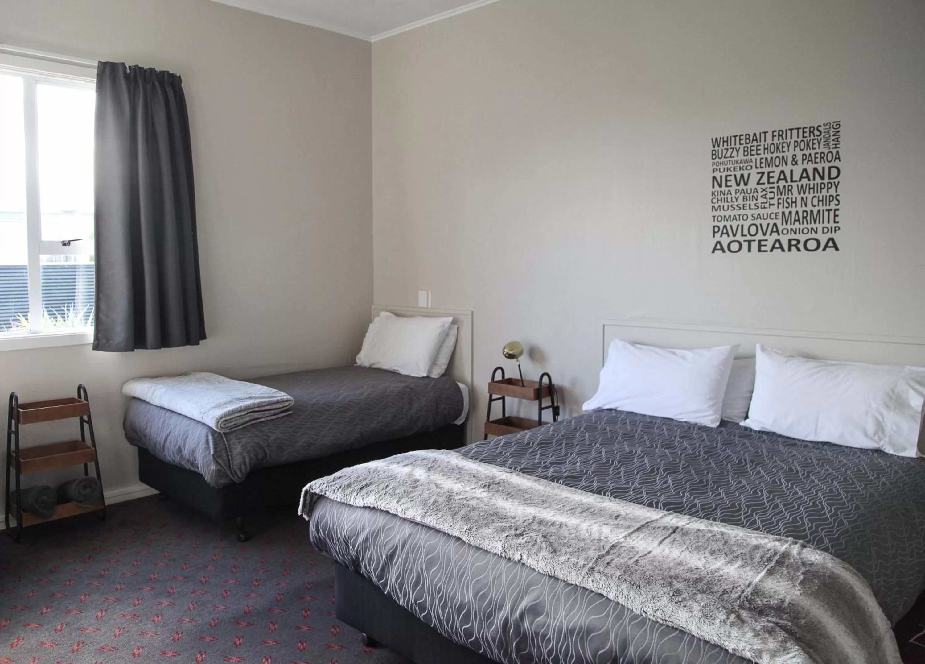 Photo of the whole room, Bed in Hokitika Pioneer Hotel