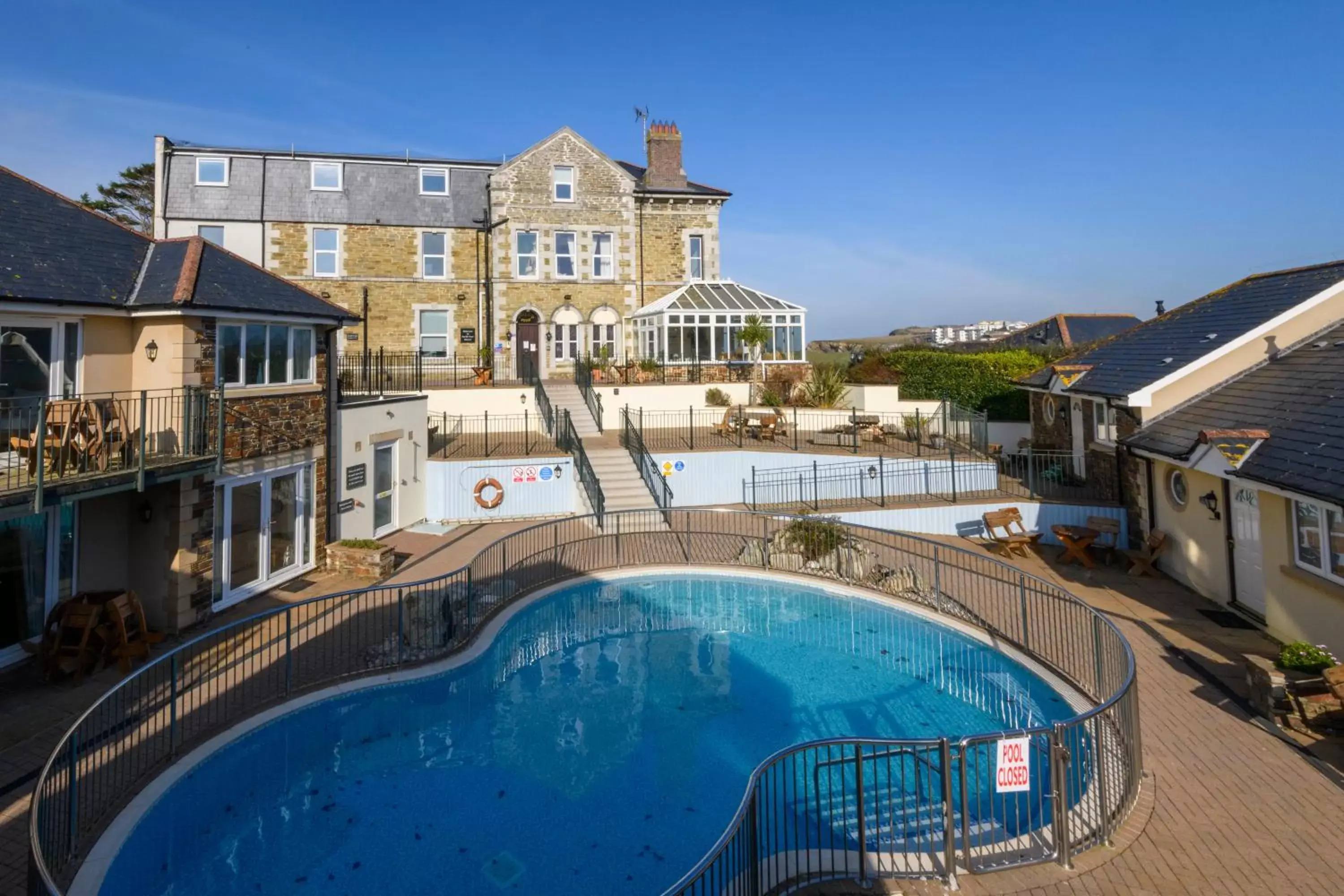 View (from property/room), Swimming Pool in Porth Veor Manor Villas & Apartments