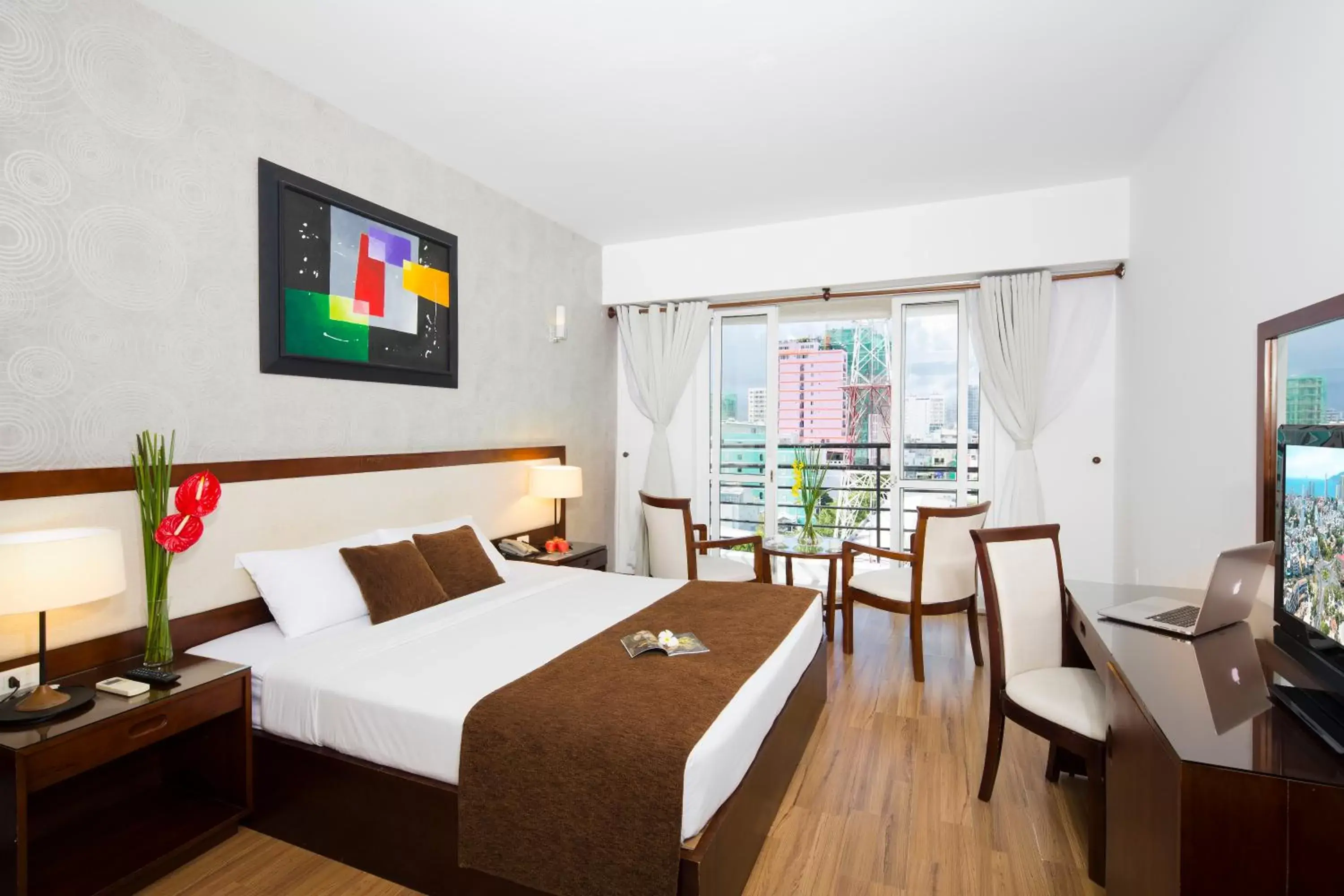 View (from property/room), Bed in Starlet Hotel View (from property/room), Bed in Starlet Hotel