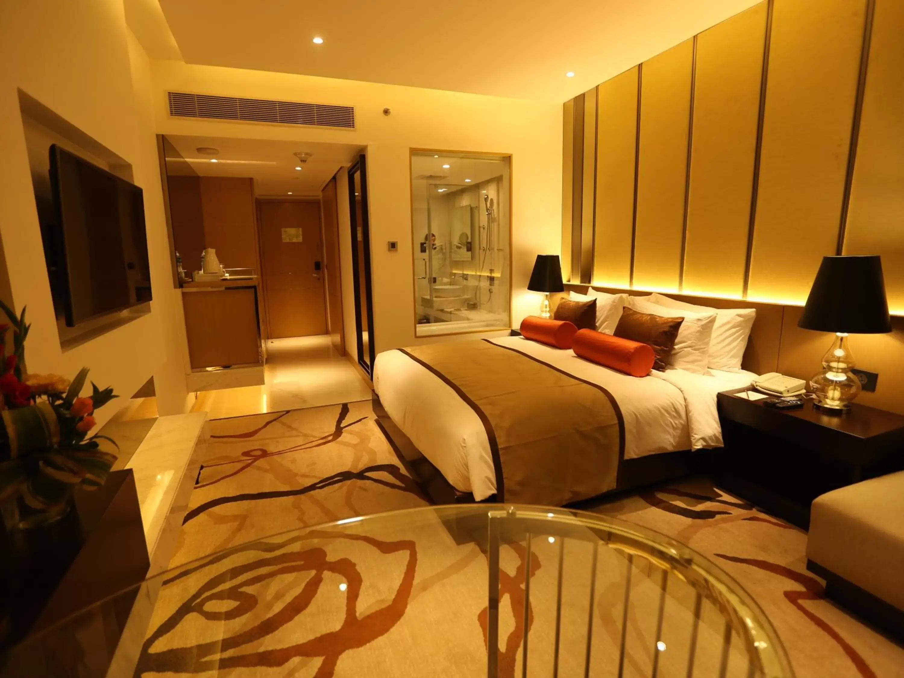 Bed in Pride Plaza Hotel, Aerocity New Delhi