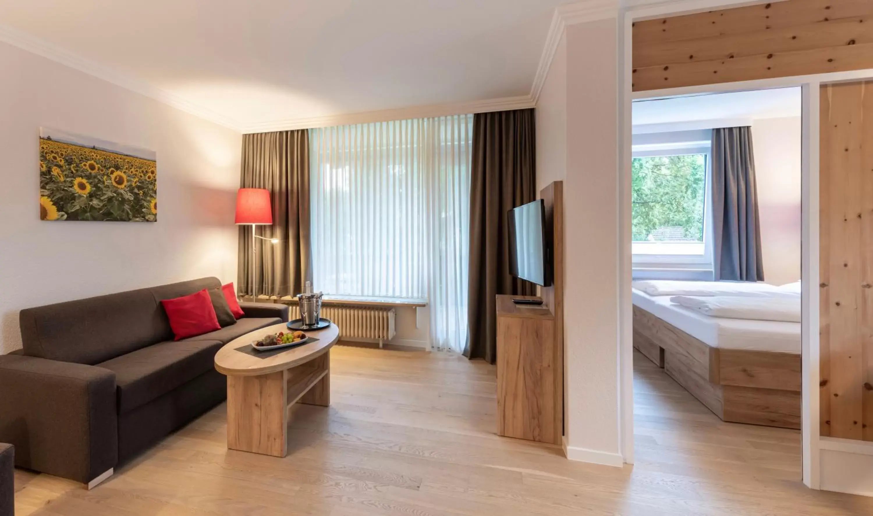 Bed, Seating Area in Hotel Sonnenhügel