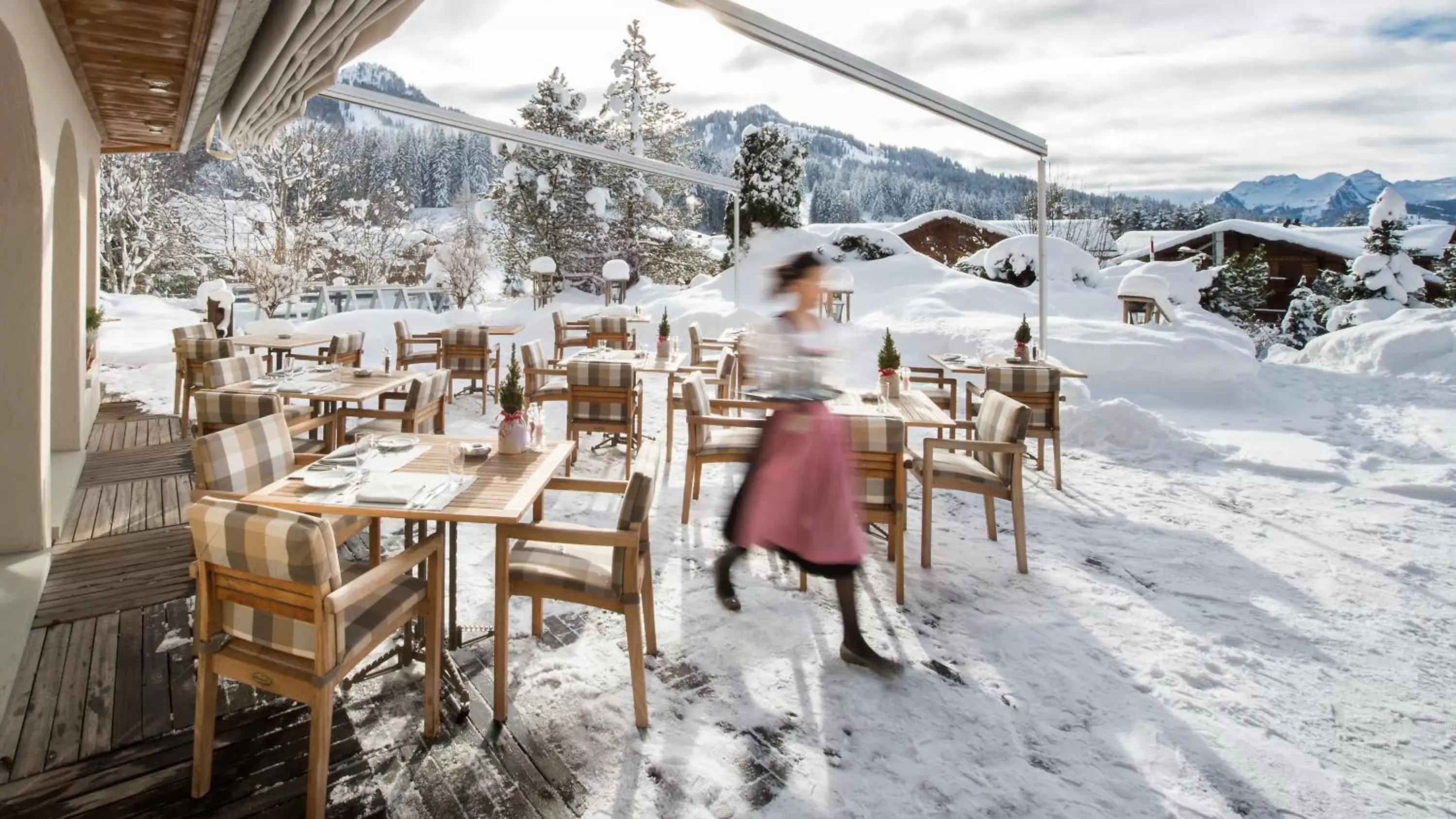 Balcony/Terrace in GOLFHOTEL Les Hauts de Gstaad & SPA