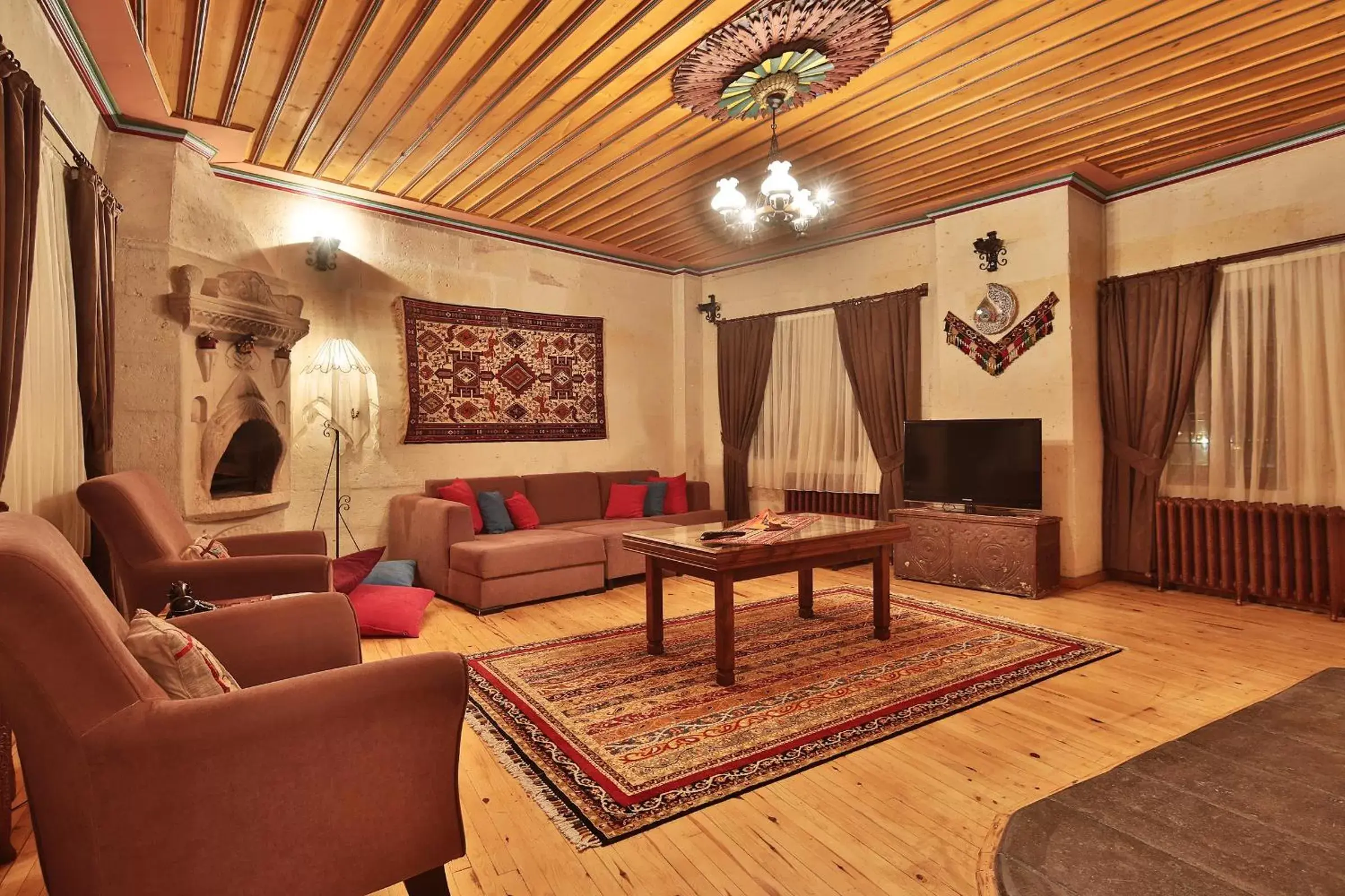 Living room, Seating Area in Cappadocia Cave Suites