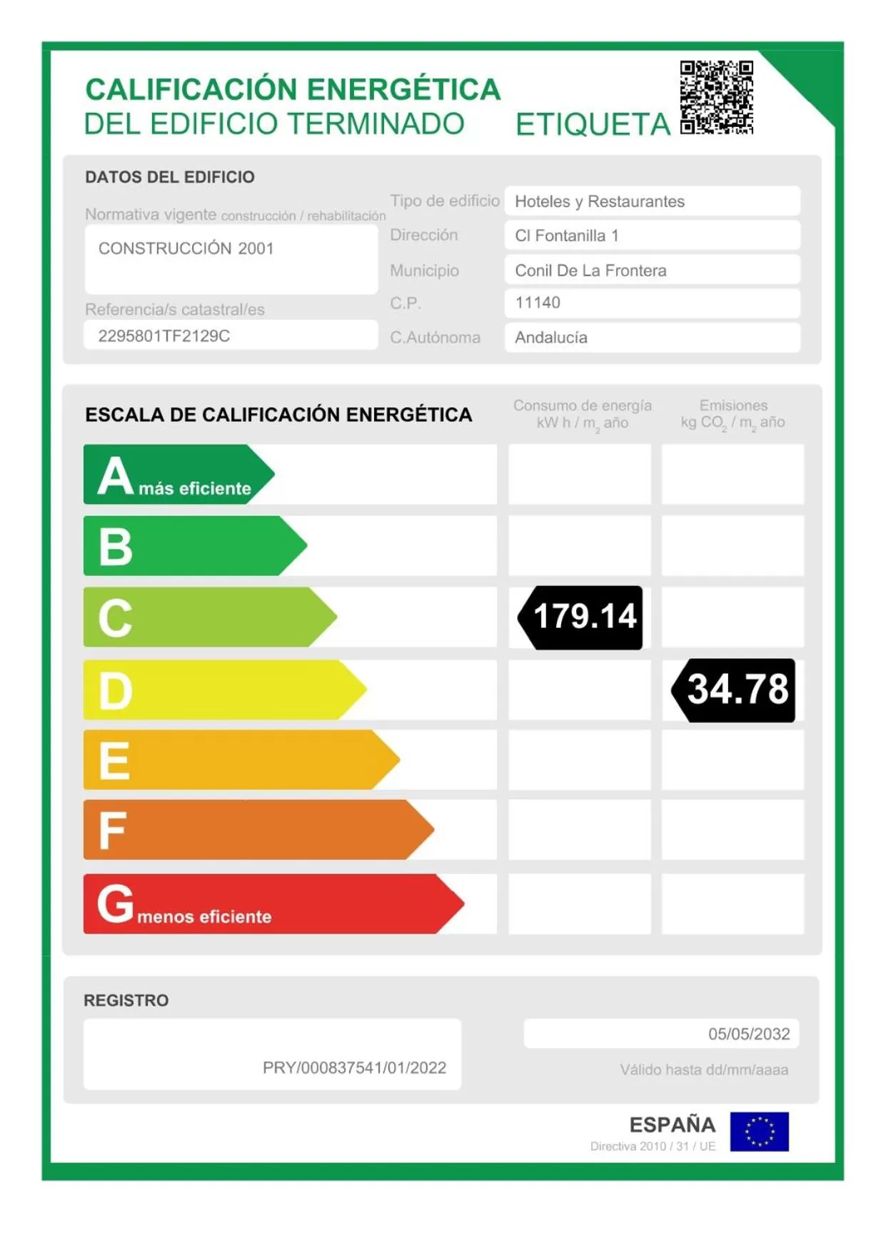 Logo/Certificate/Sign in FERGUS Conil Park
