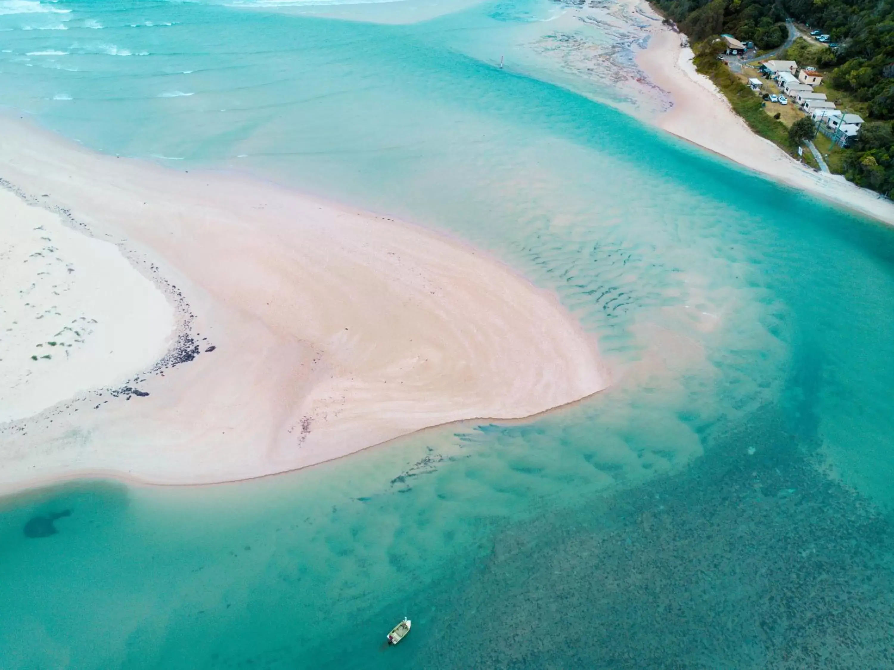 Bird's-eye View in Calm Waters Waterfront Cottages