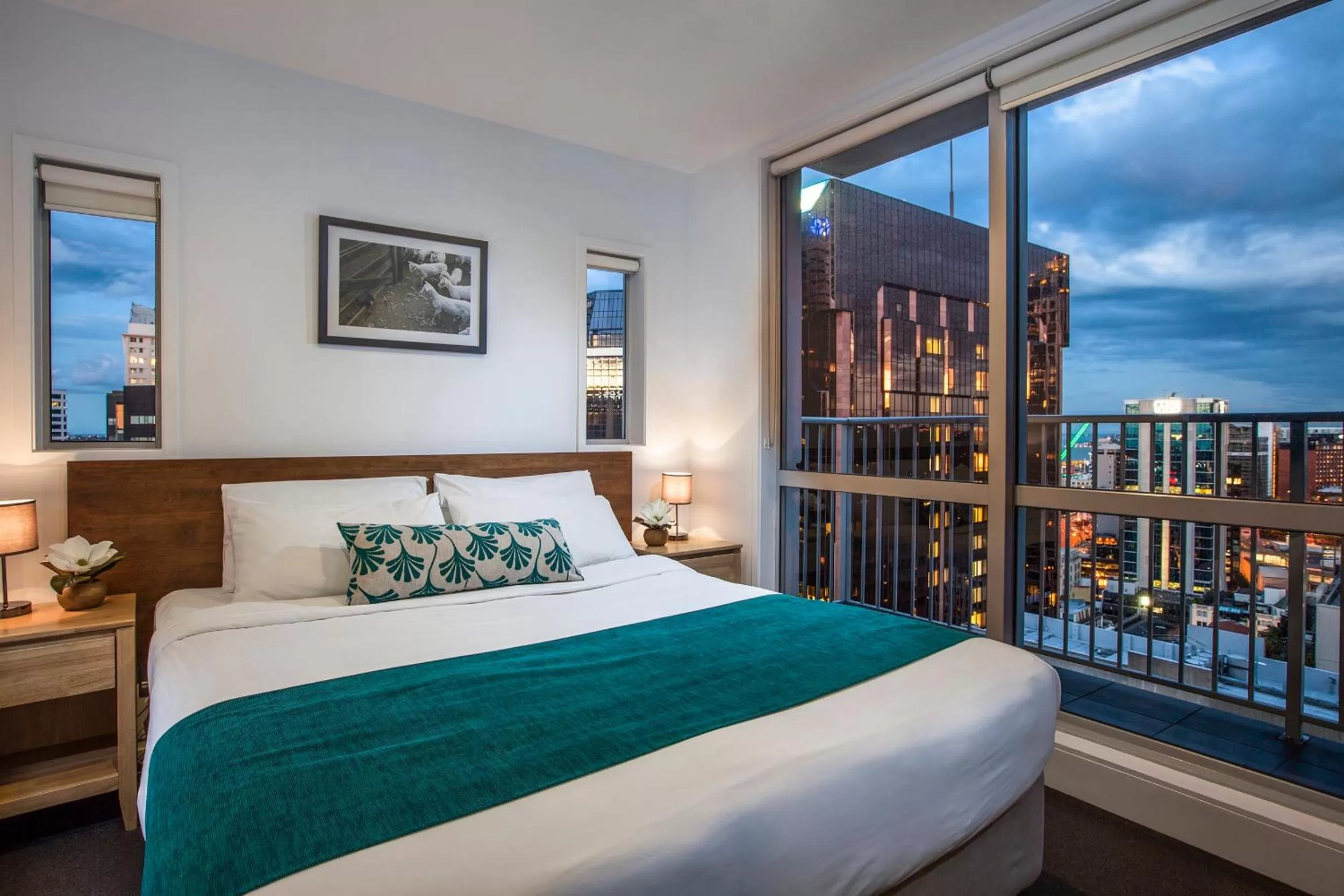 Bed in Barclay Suites