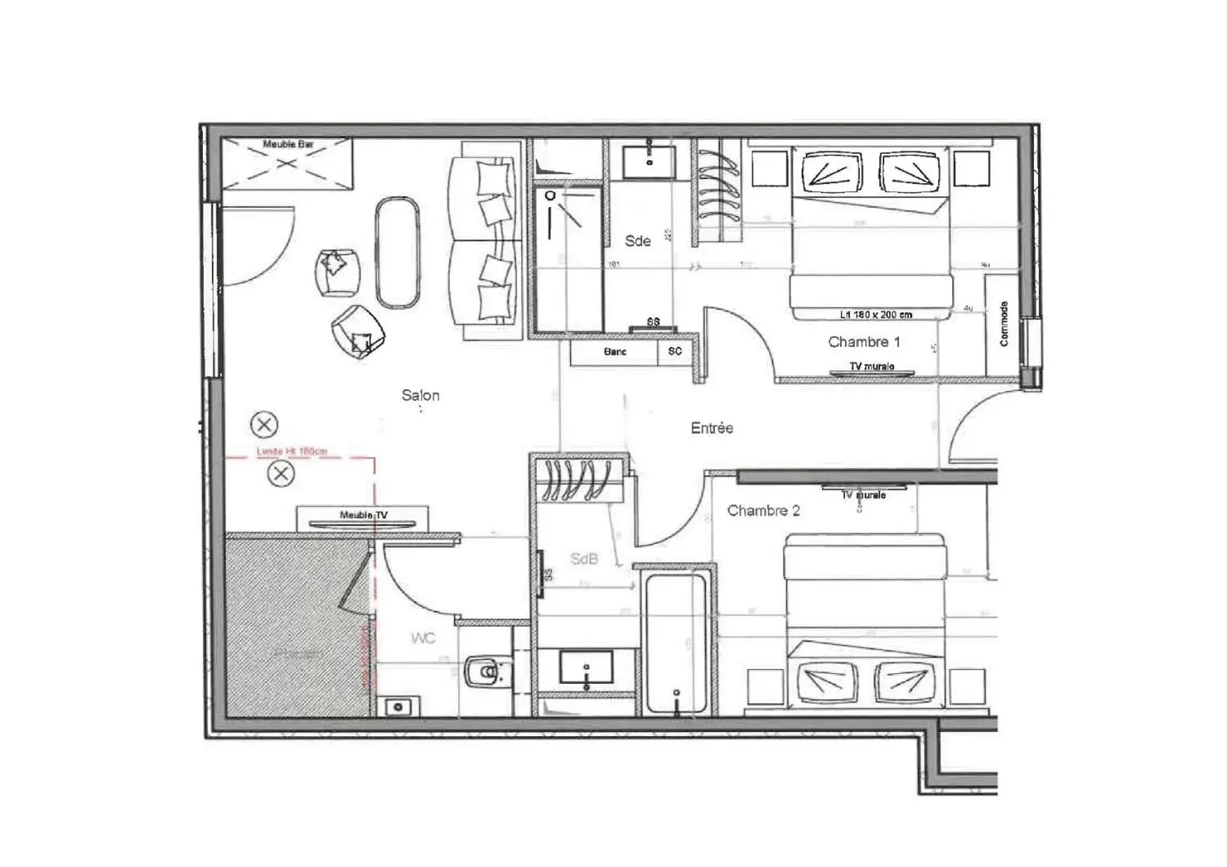 Floor Plan in Fahrenheit Seven Courchevel