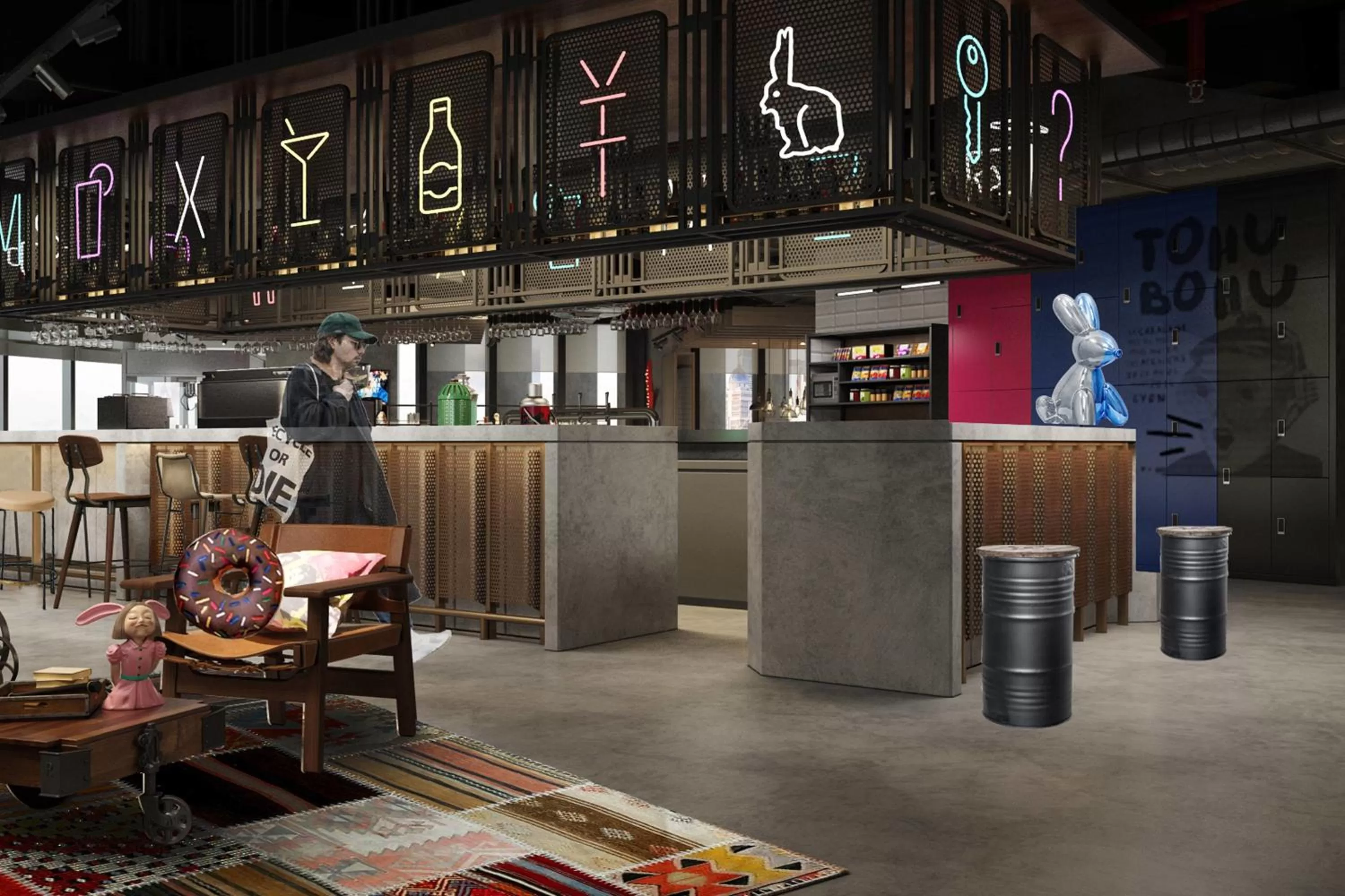 Lobby or reception in Moxy Shanghai Xuhui