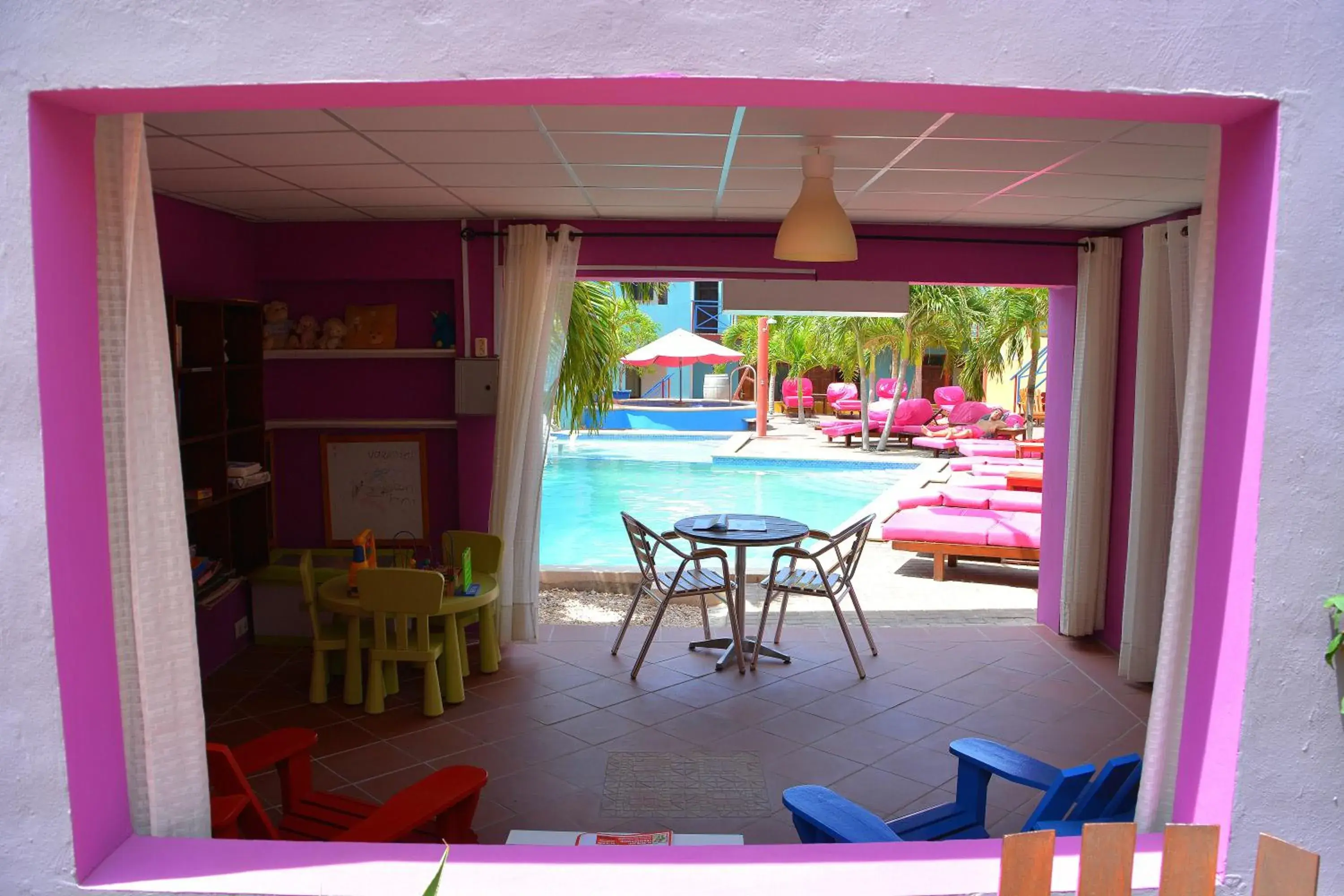 Swimming pool in First Curacao Hostel