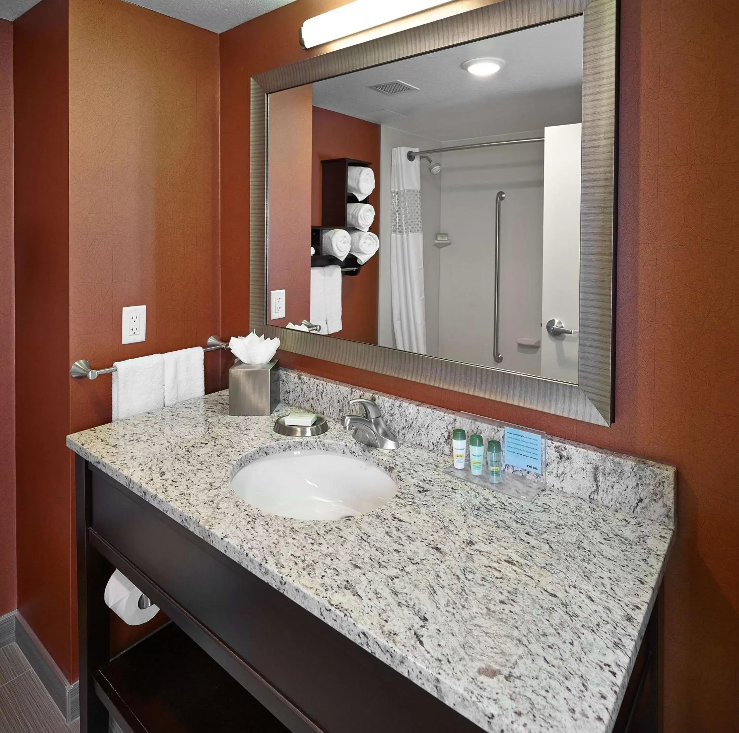 Bathroom in Hampton Inn by Hilton Calgary Airport North