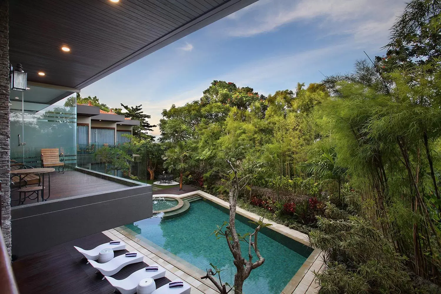 Pool view in Del Cielo Villa Jimbaran Pool view in Del Cielo Villa Jimbaran